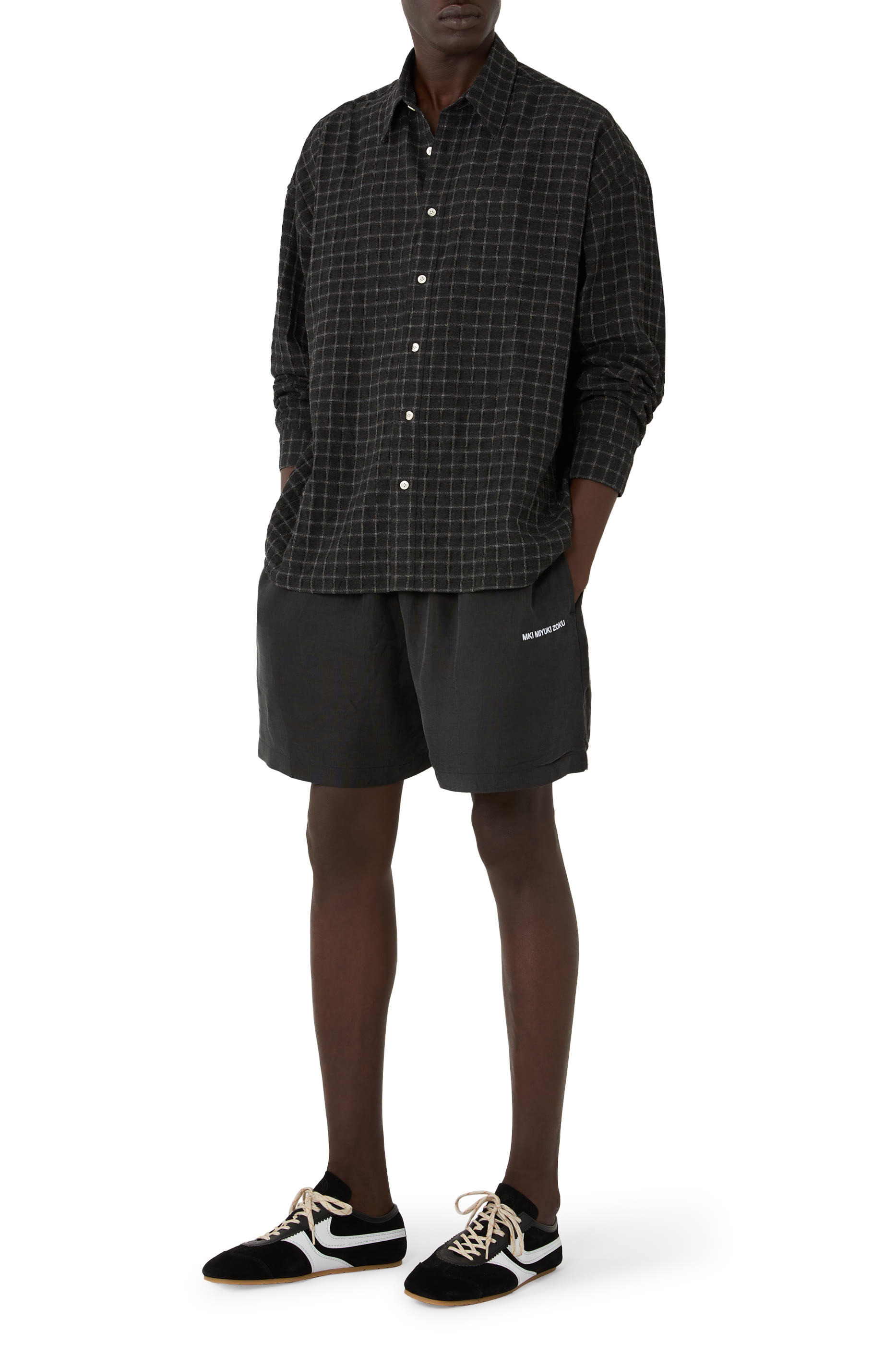  Ribbed Cupro Wide Leg Shorts