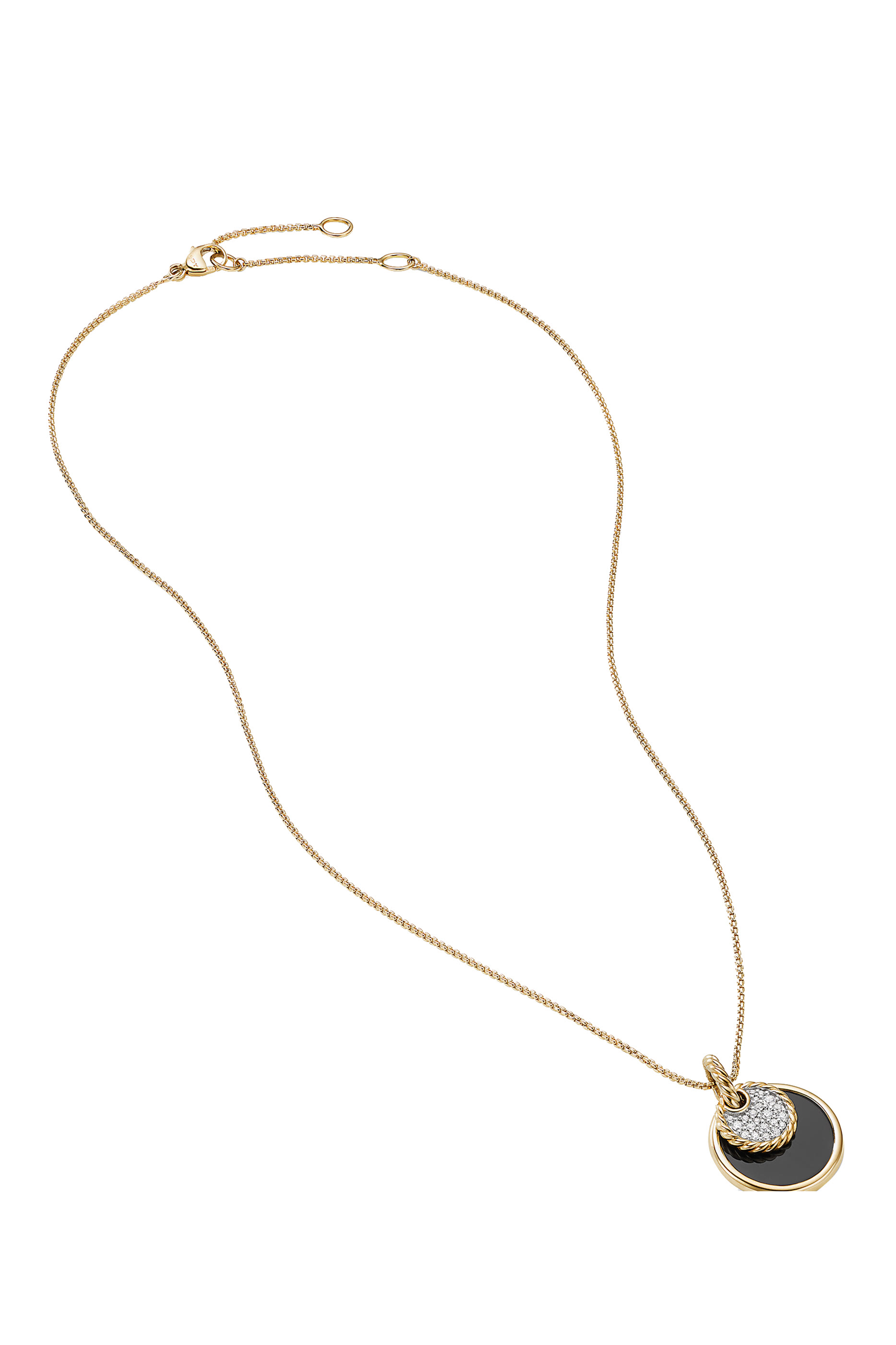 DY Elements&reg; Convertible Pendant Necklace, 18k Yellow Gold, Diamonds & Black Onyx
