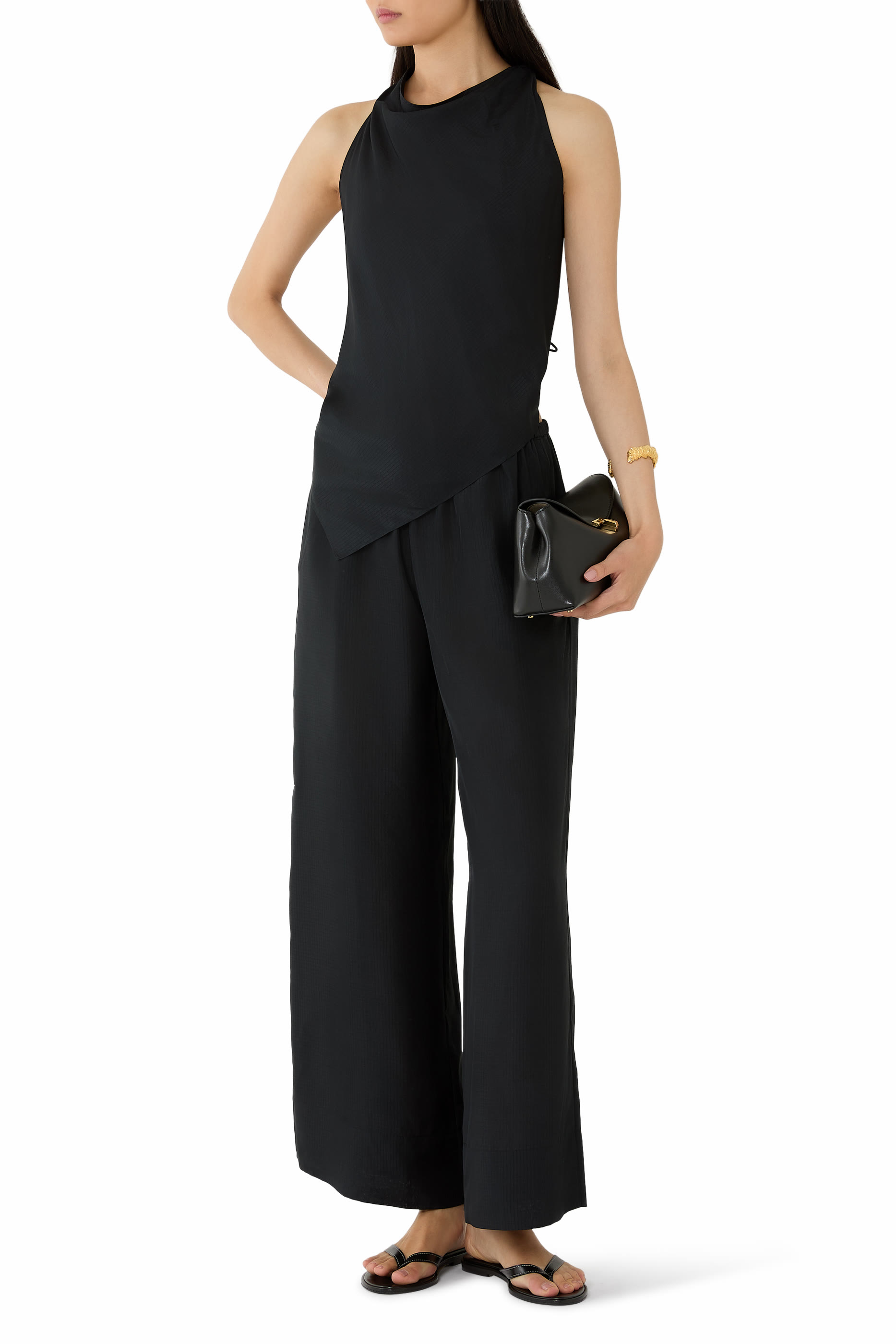 Silk Grid Halter Top