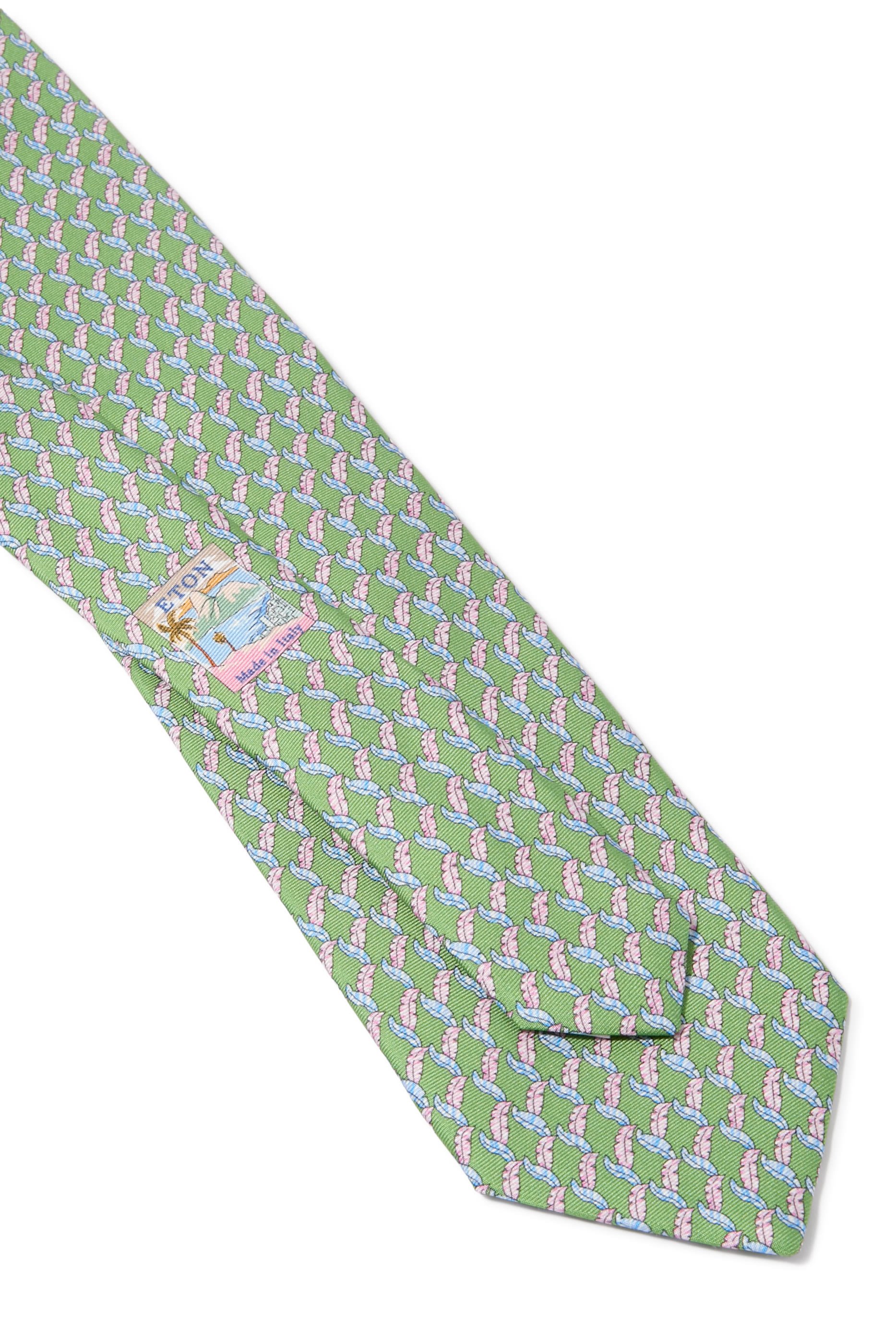 Leaf Print Silk Tie