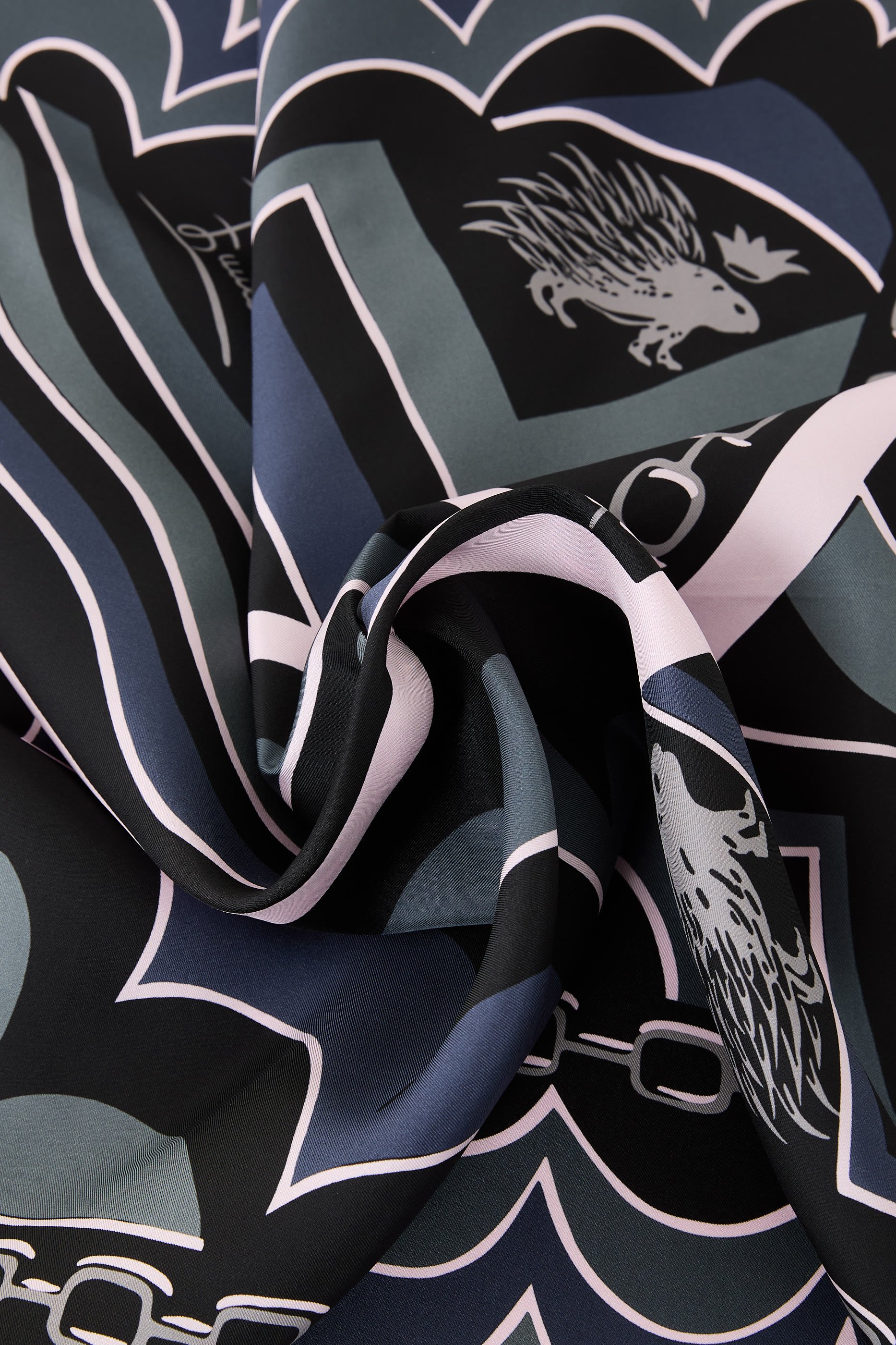 Istrice Print Silk Carre Scarf