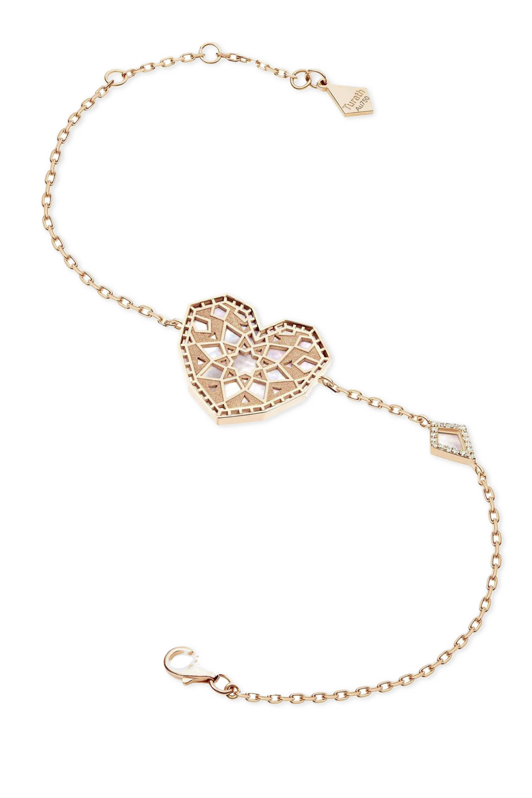 Qalb Turath Small Bracelet, 18k Pink Gold & Mother-of-Pearl, Diamonds