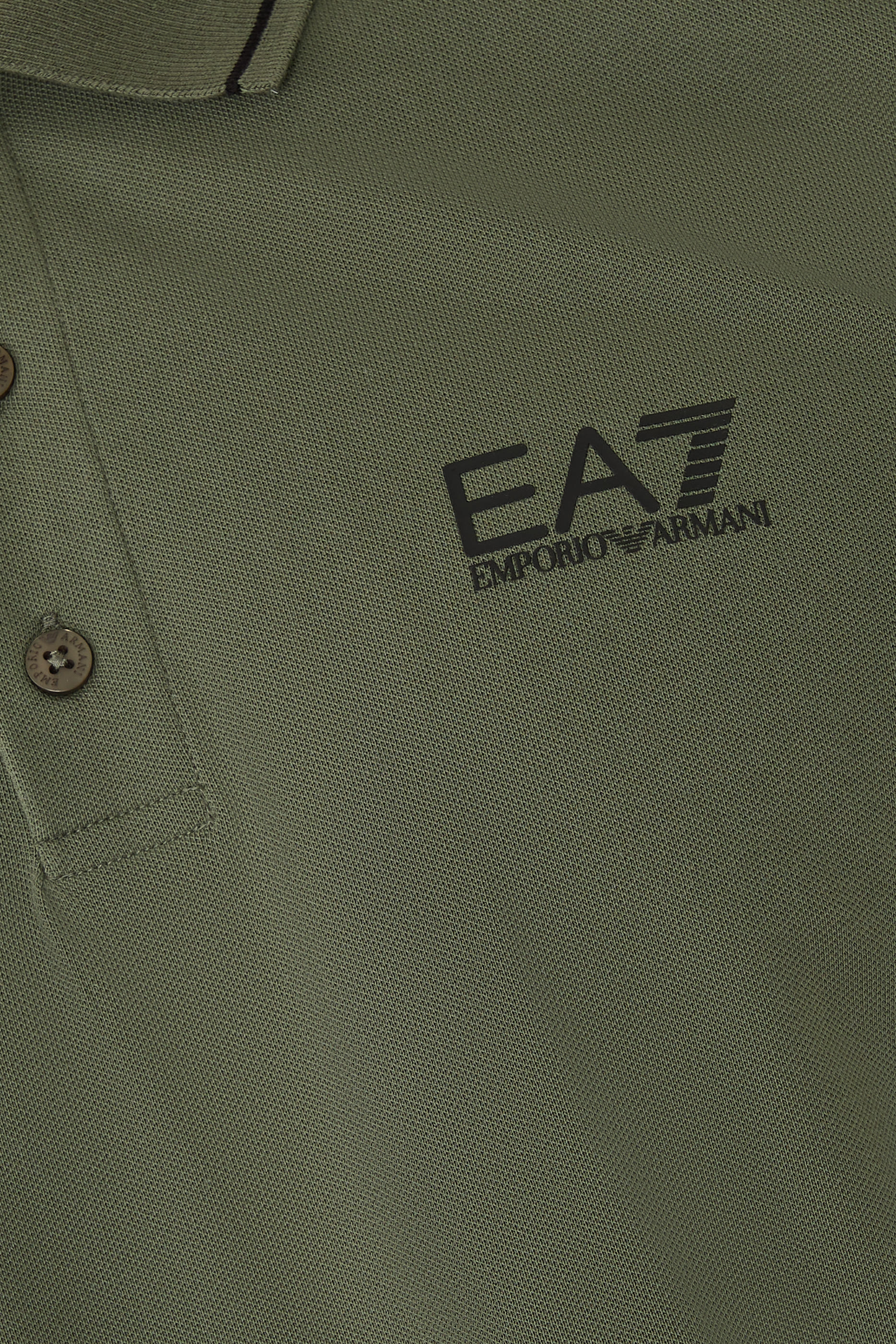 EA7 Logo Cotton Piqué Polo Shirt