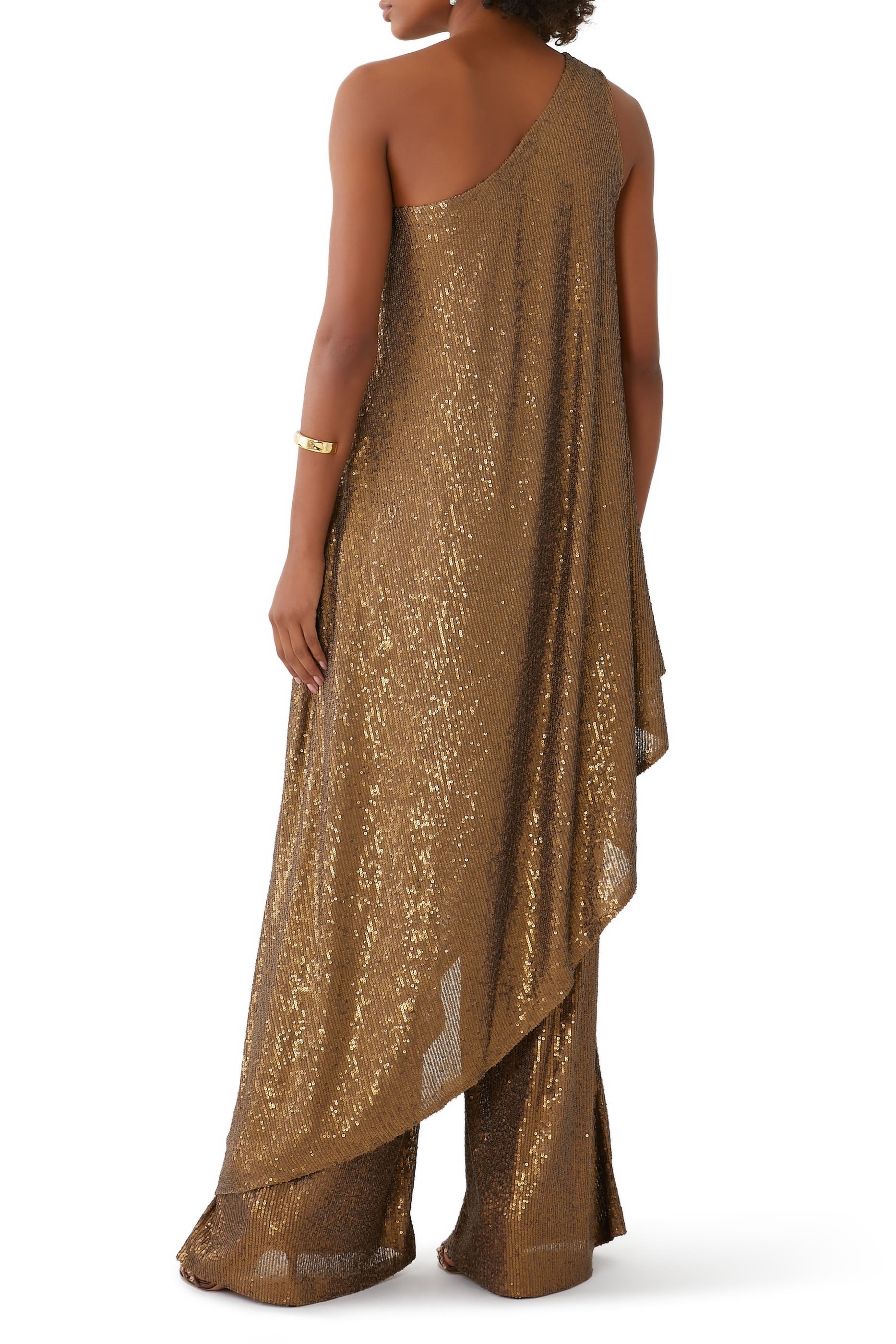 Sequin One Shoulder Diagonal Tunic