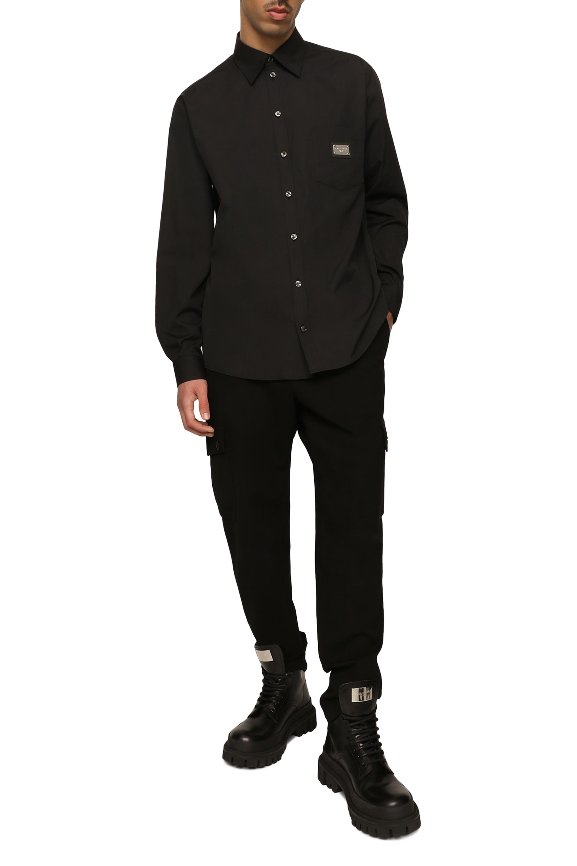 Logo Tag Cotton Shirt