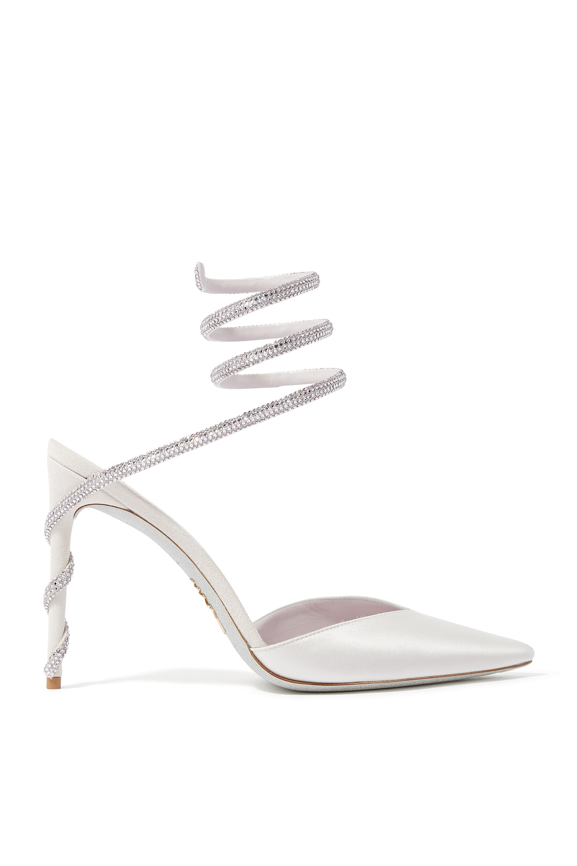 Cleo 105 Crystal Wrap Around Satin Pumps