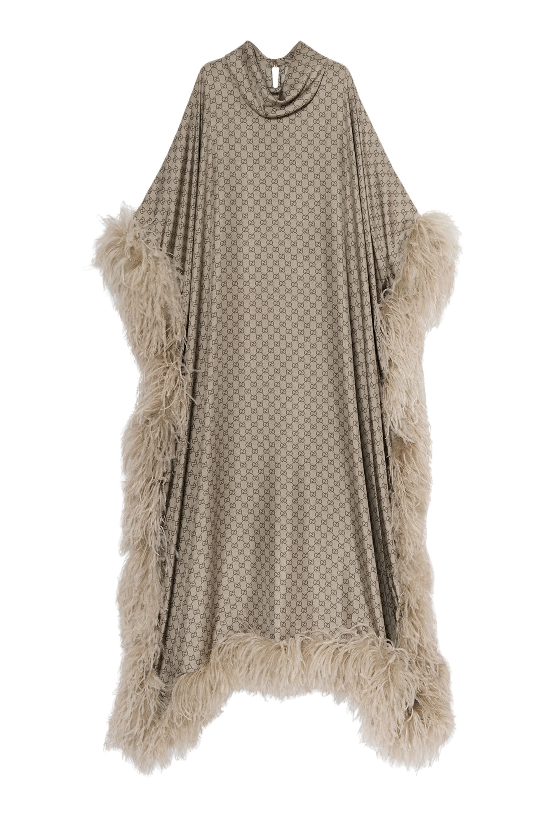 All-Over GG Print Silk Twill Long Dress