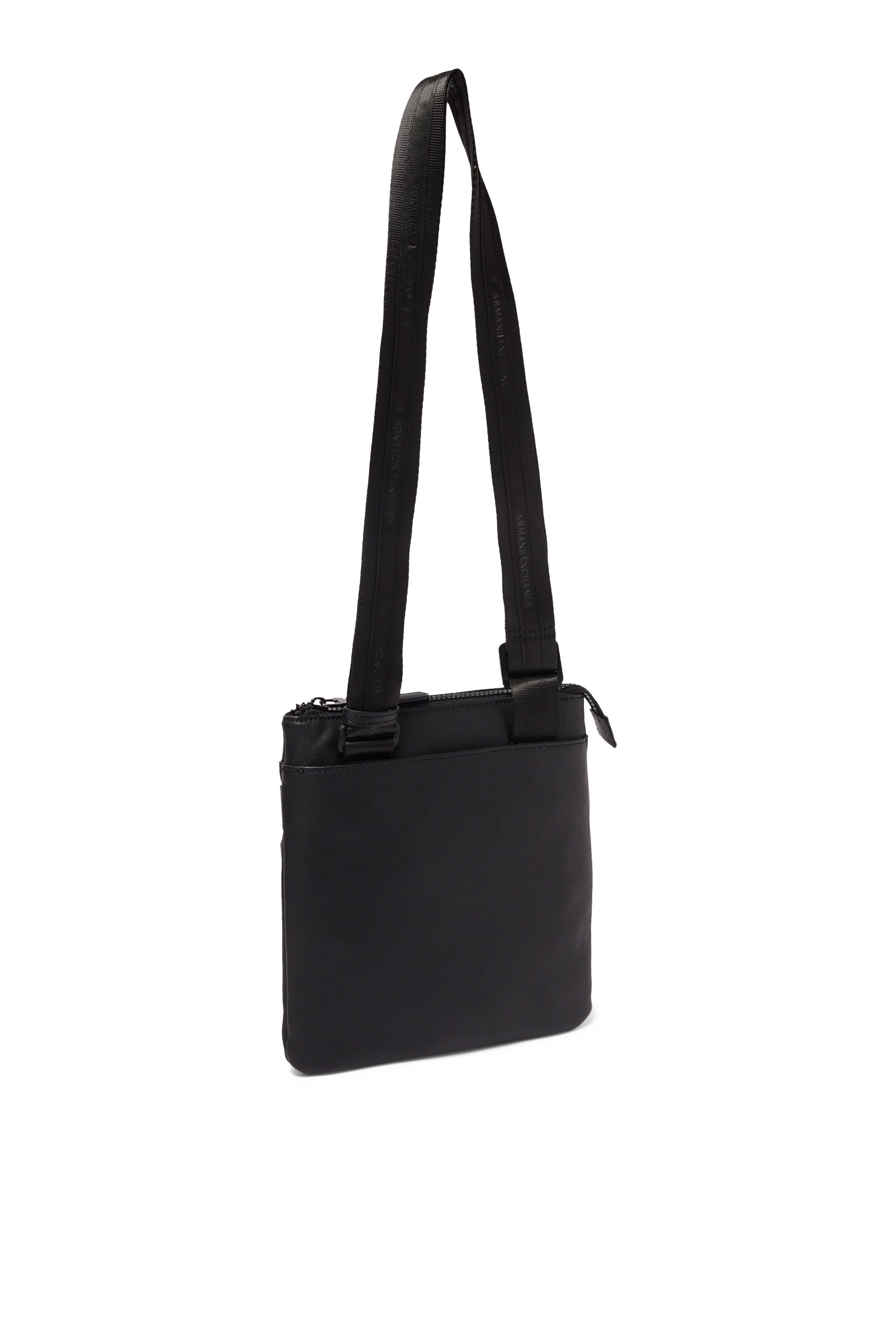 Zippered Square Textured Shoulder Messenger Bag