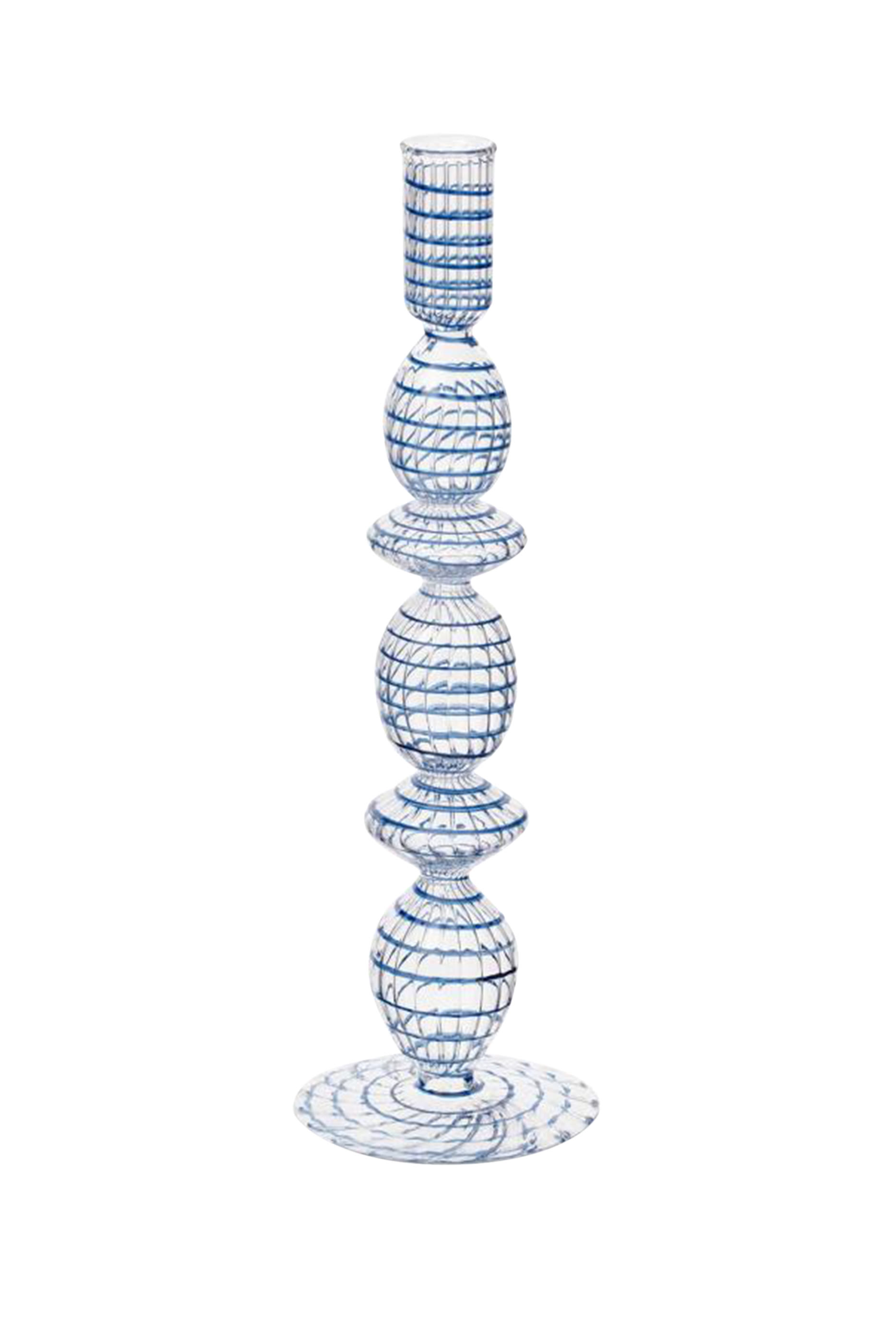 Large Glass Swirl Candle Holder