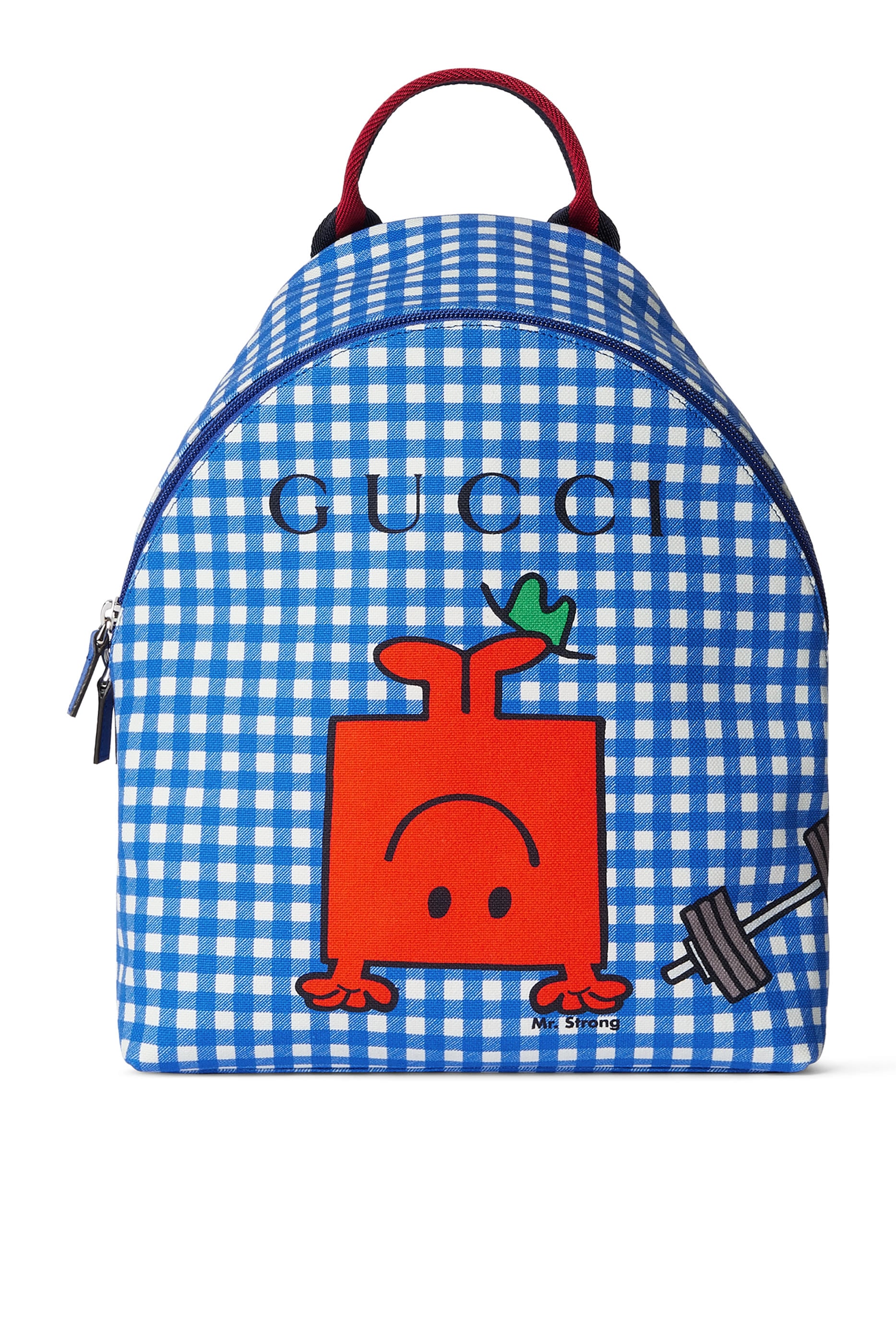 Kids Characters Print Gingham Backpack