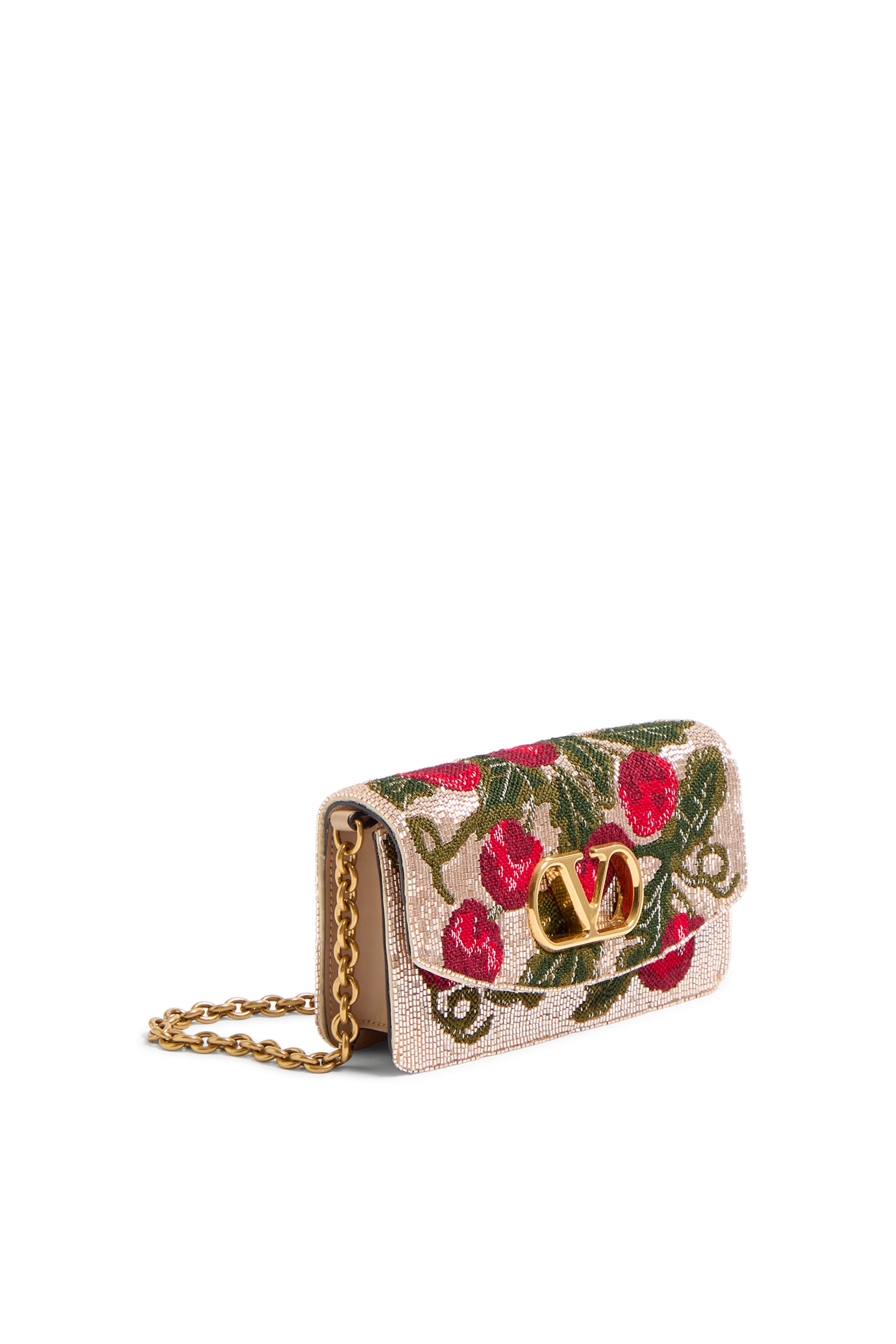 Vain Embroidered Shoulder Clutch Bag with Cherryfic Pattern