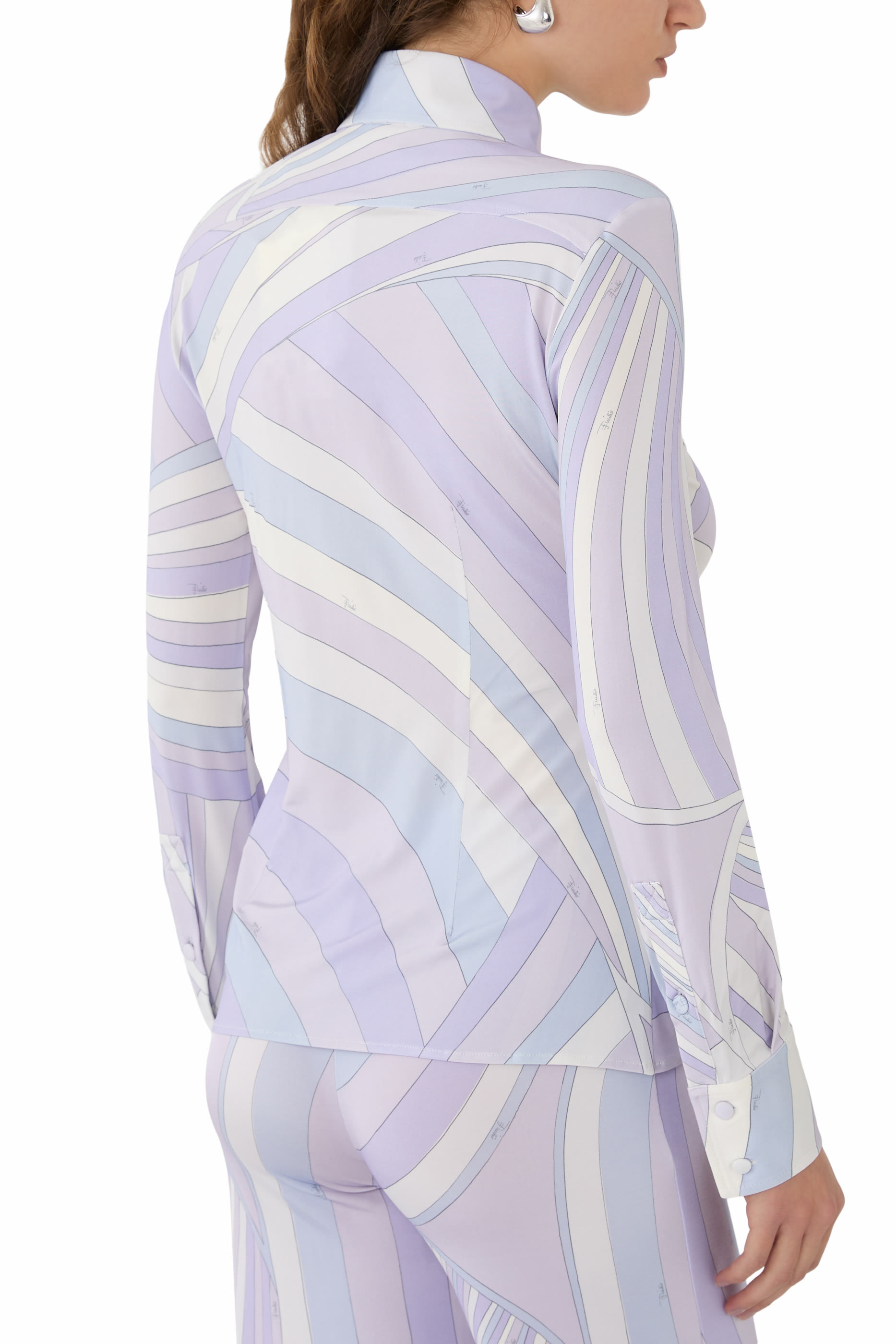 Iride Print Satin Jersey Shirt