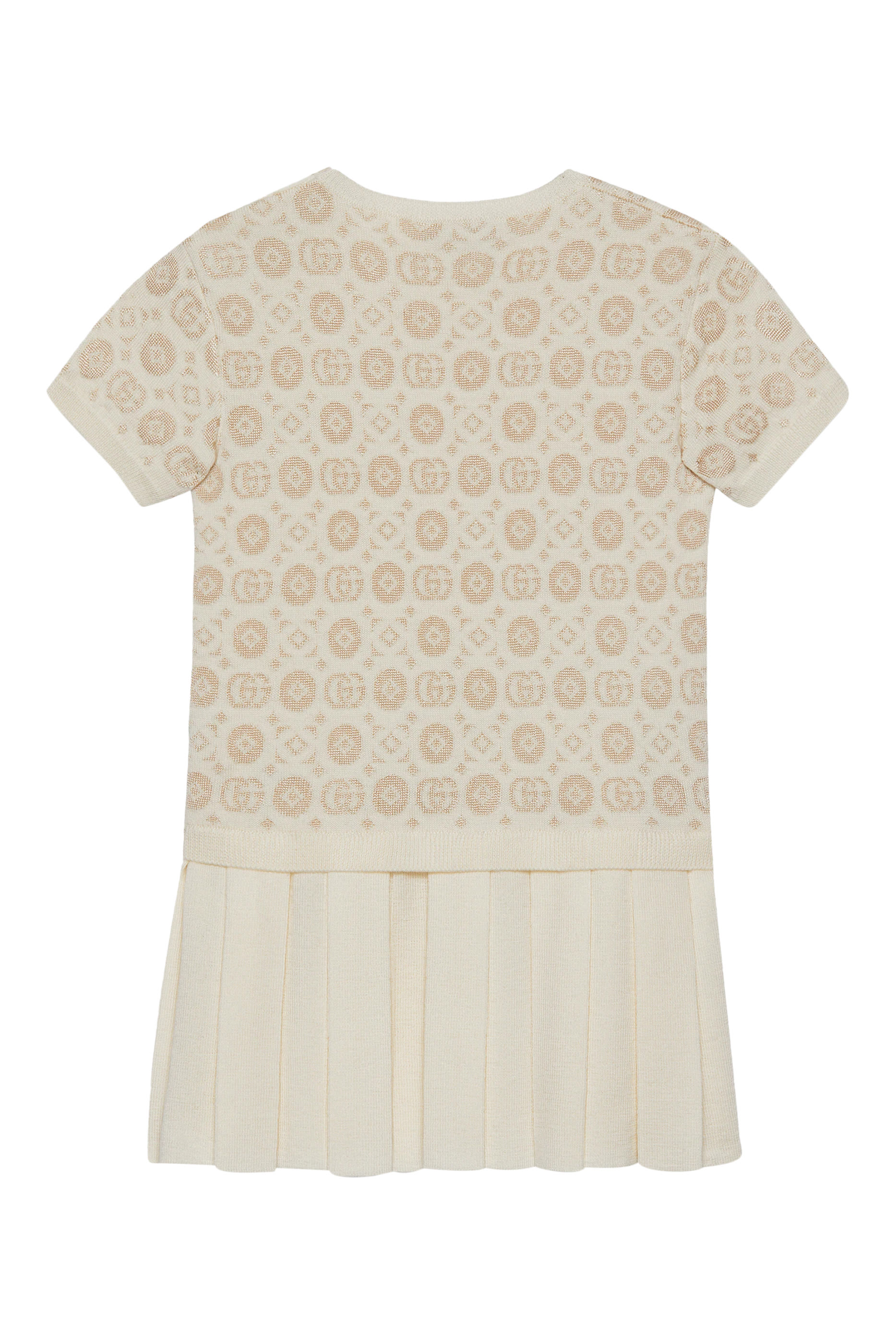 Kids Double G Geometric Wool Dress