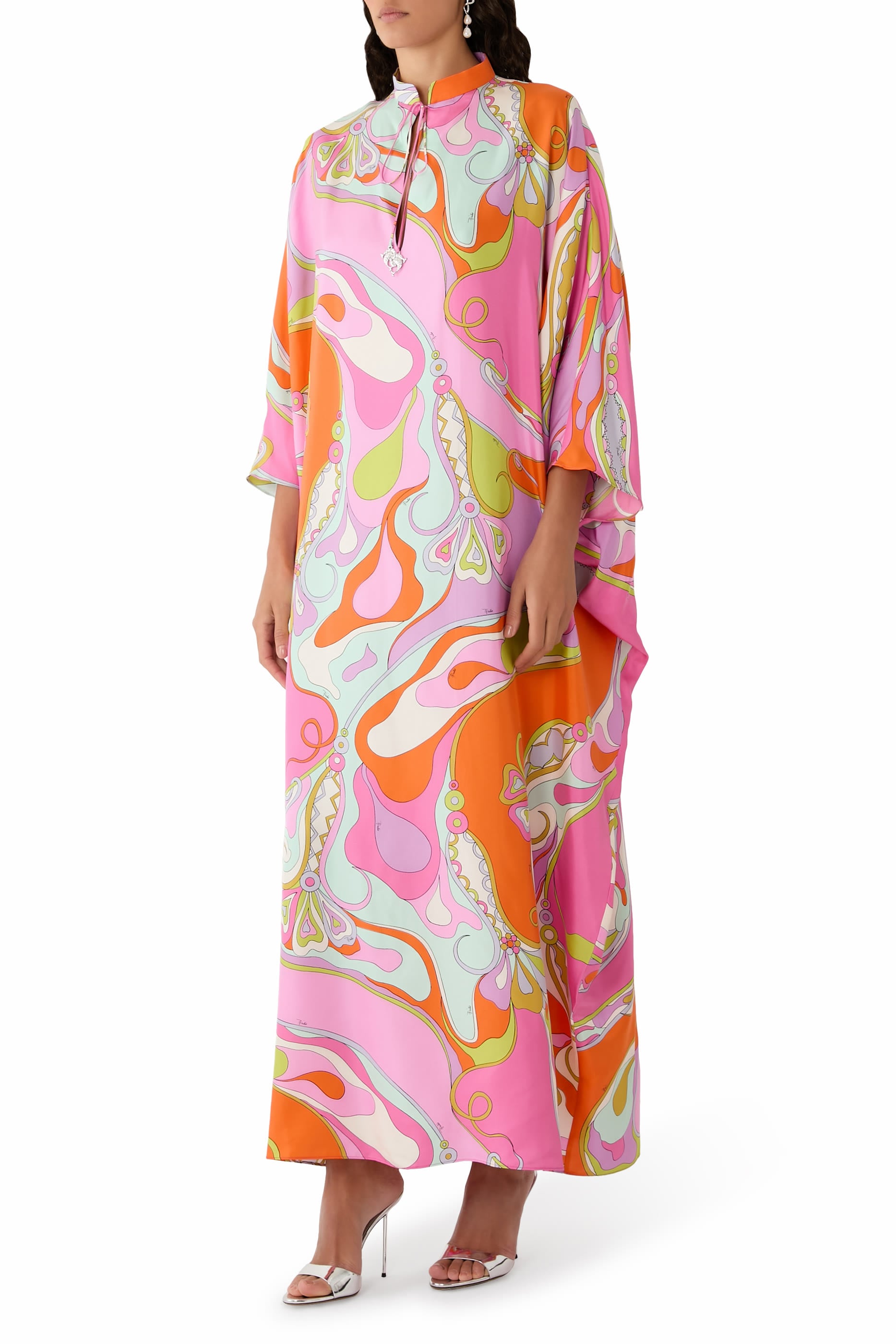 Printed Silk Twill Kaftan 