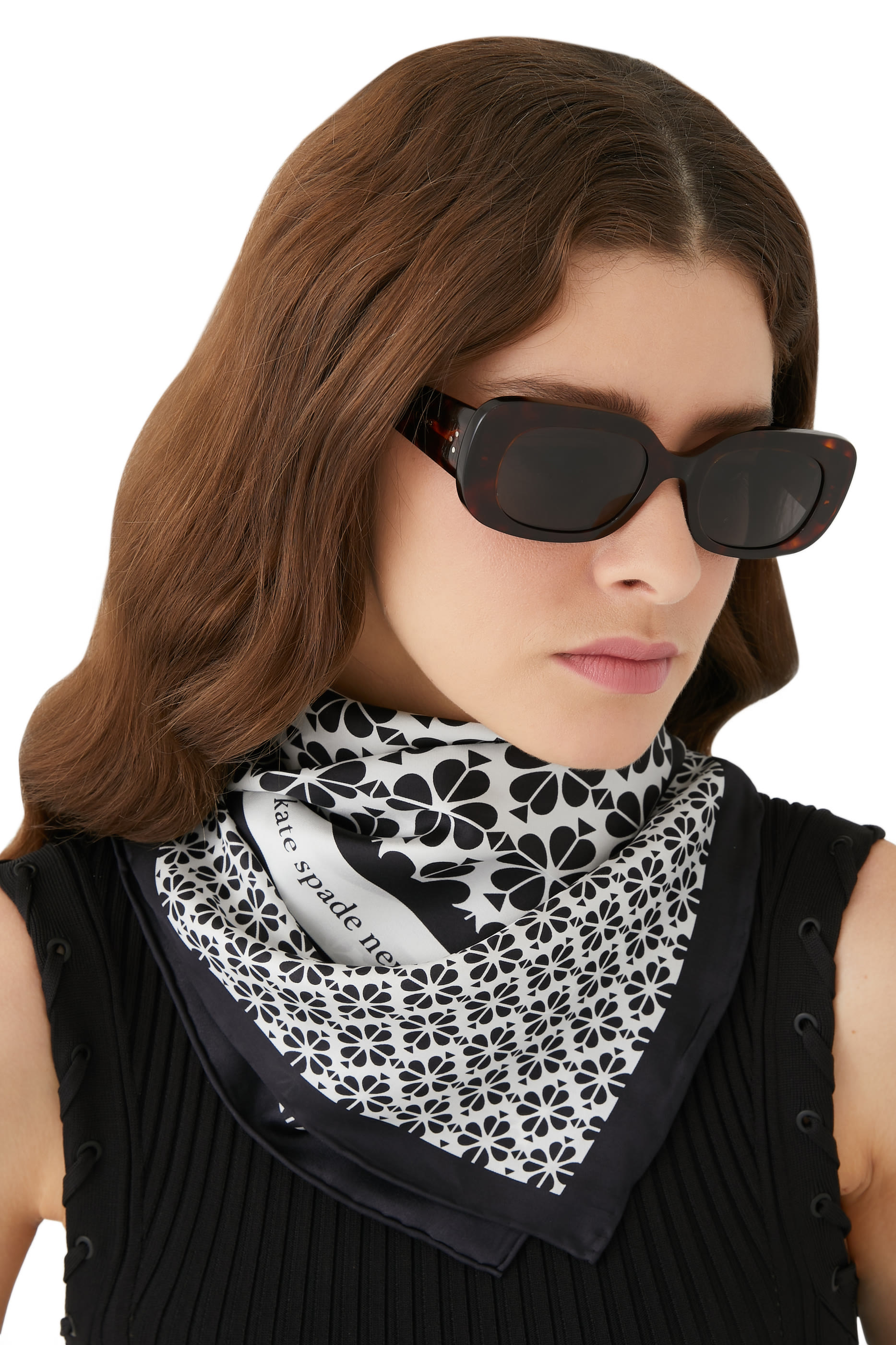 Spade Flower Silk Square Scarf