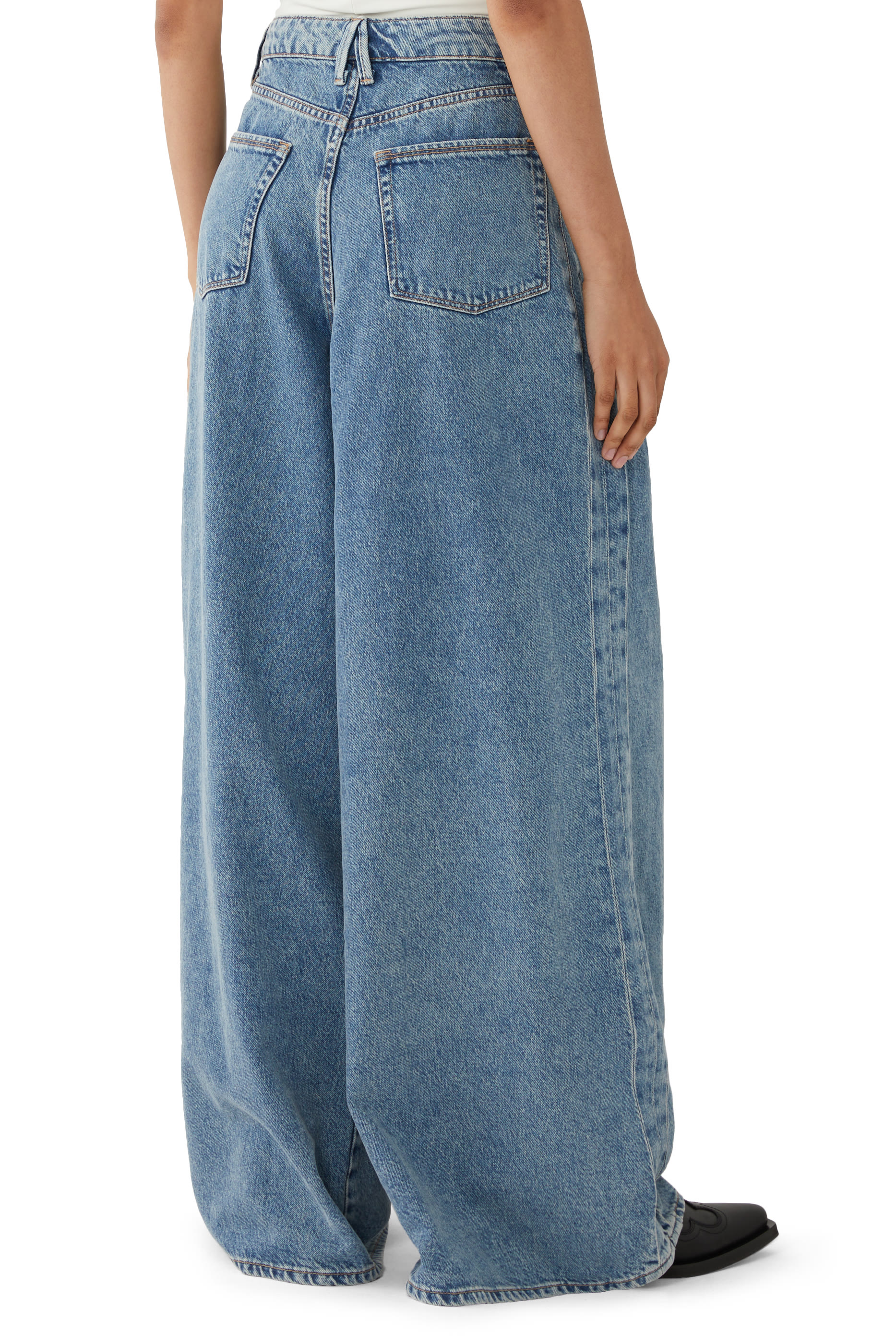 Paneled Wide Leg Jeans