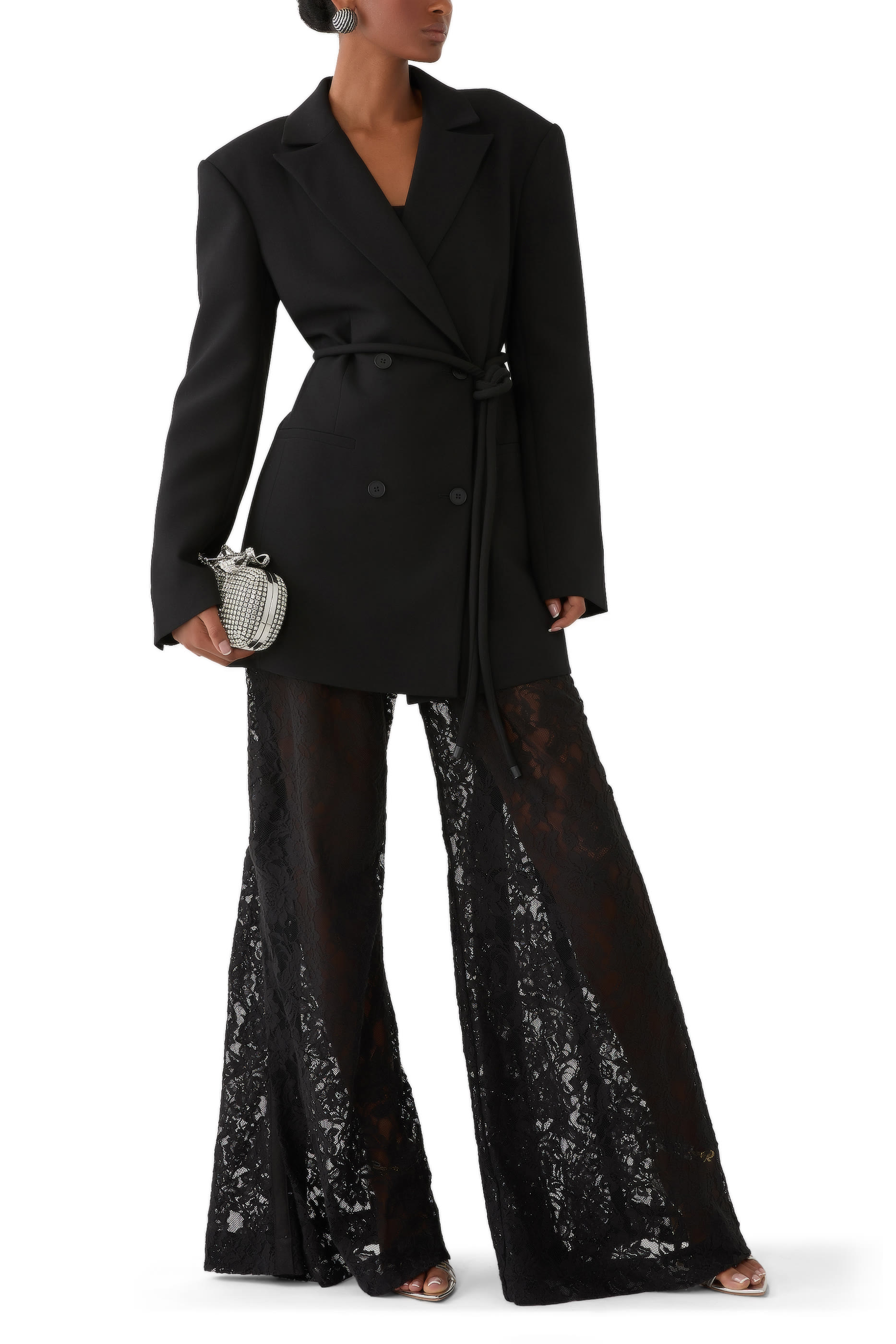 Crush Belted Lace Pants