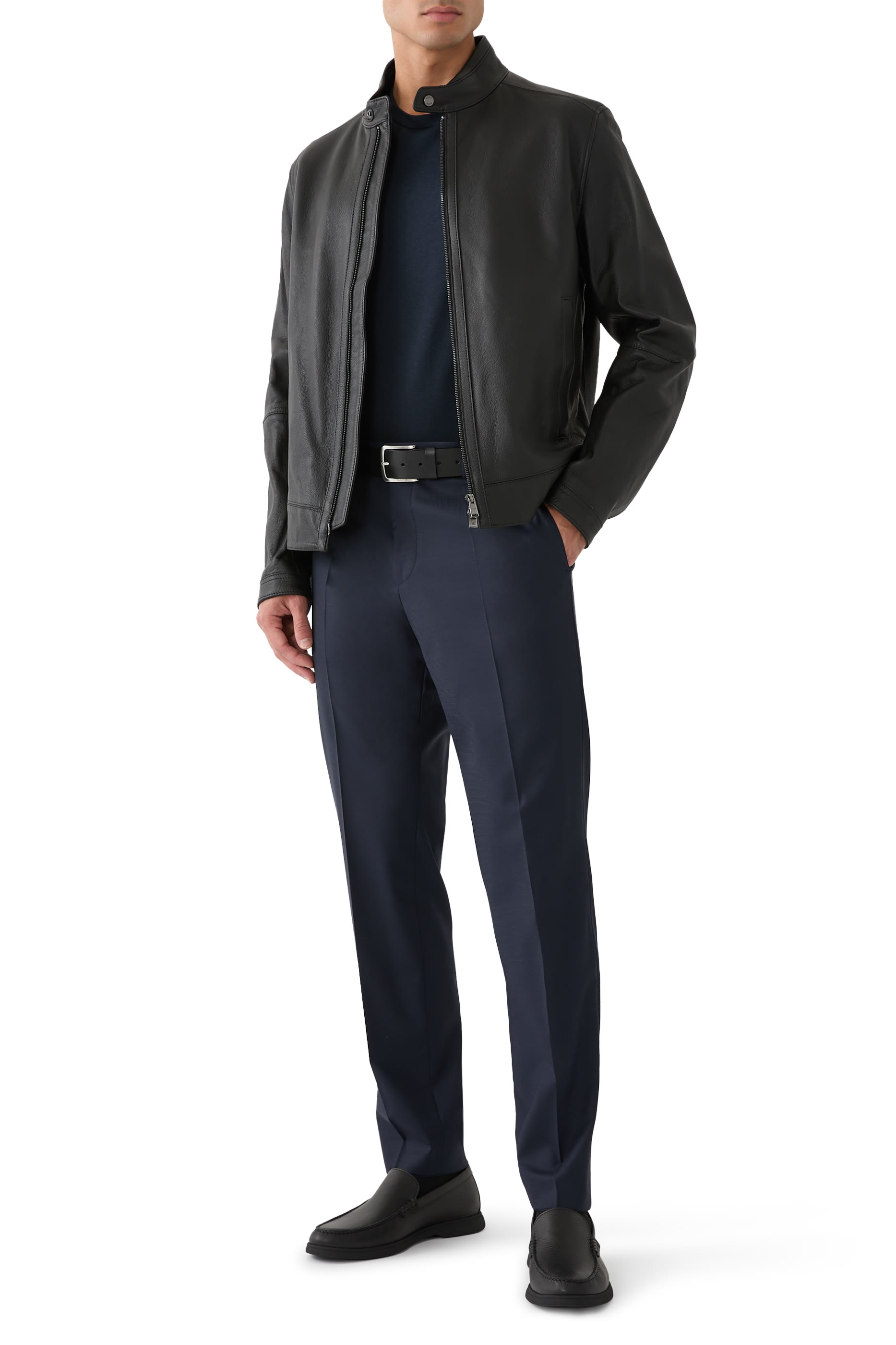 Grained  Nappa Leather Regular-Fit Jacket