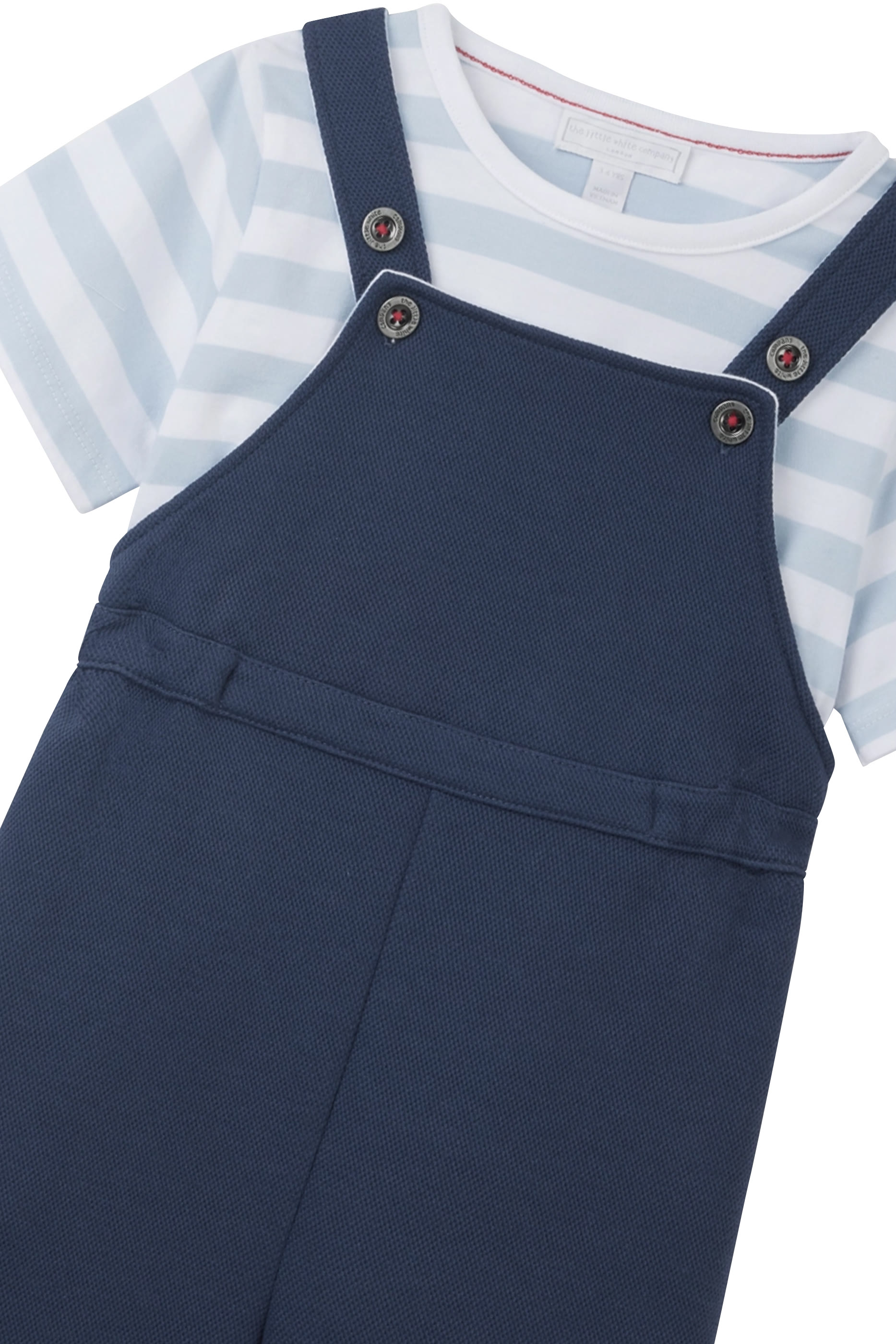 Kids Pique Dungarees & T-Shirt Set