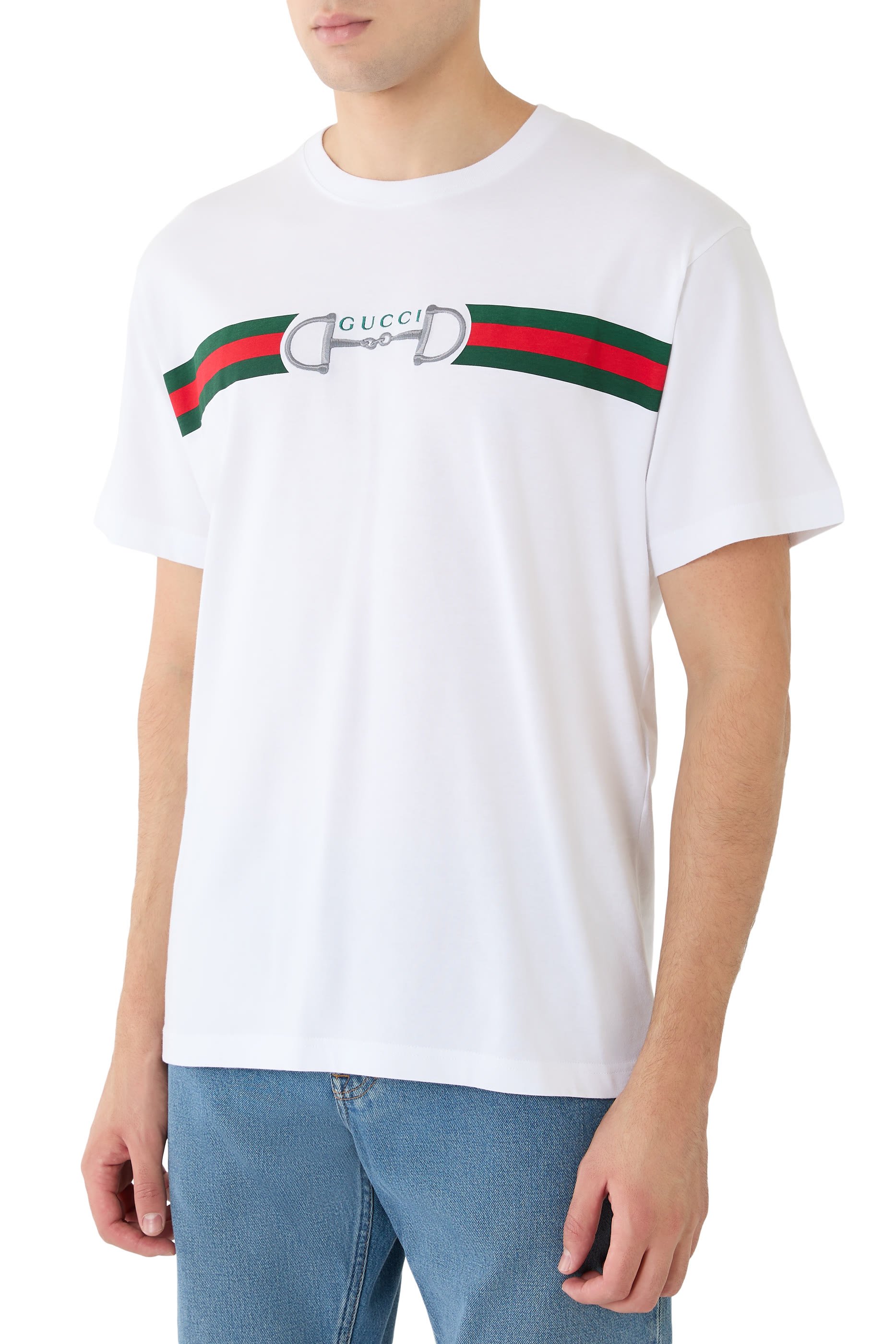 Logo Embroidery Cotton Jersey T-Shirt