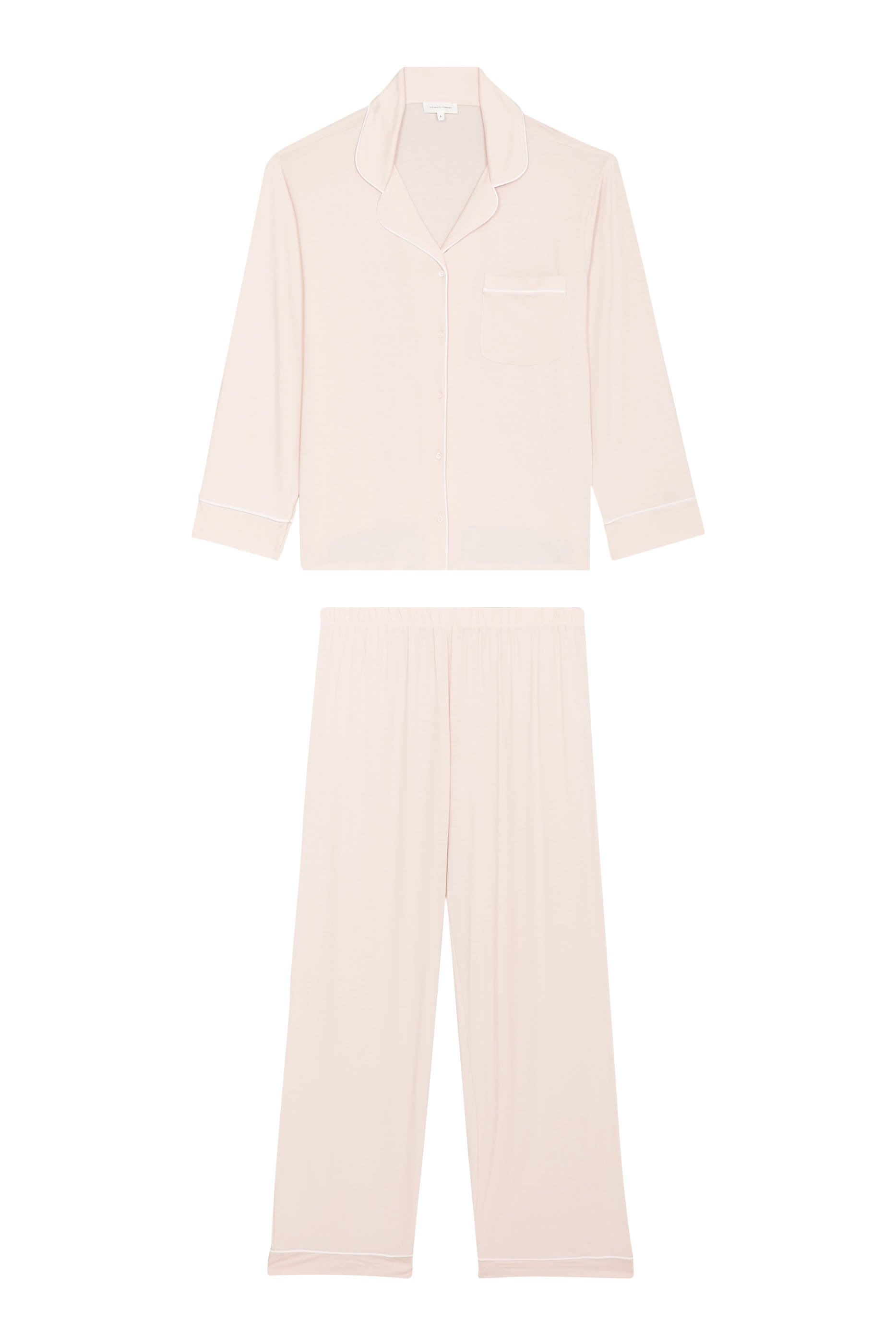 Cooling Jersey Relaxed Piped Pajama Set 