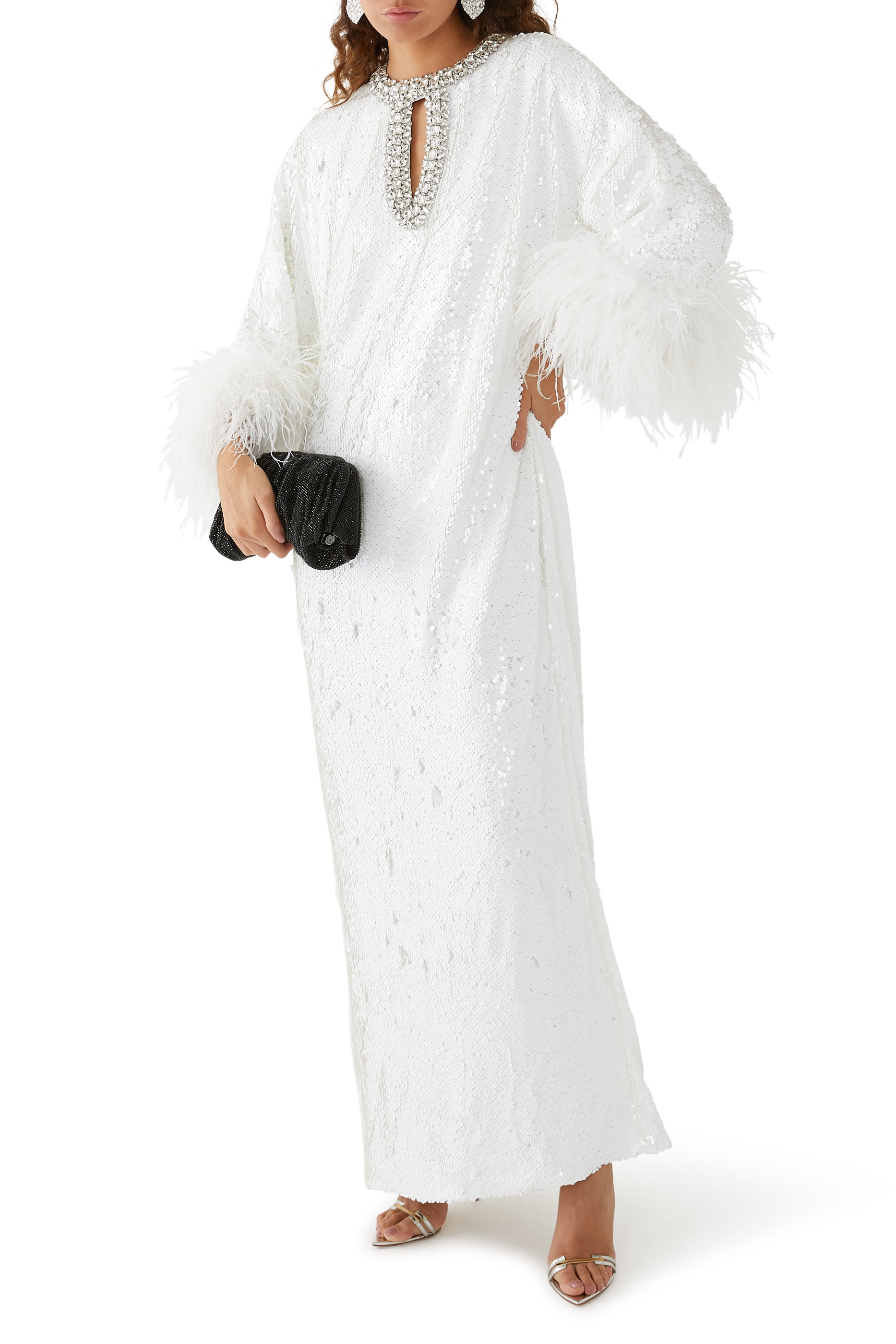 Crystal Heart Tiered Earrings