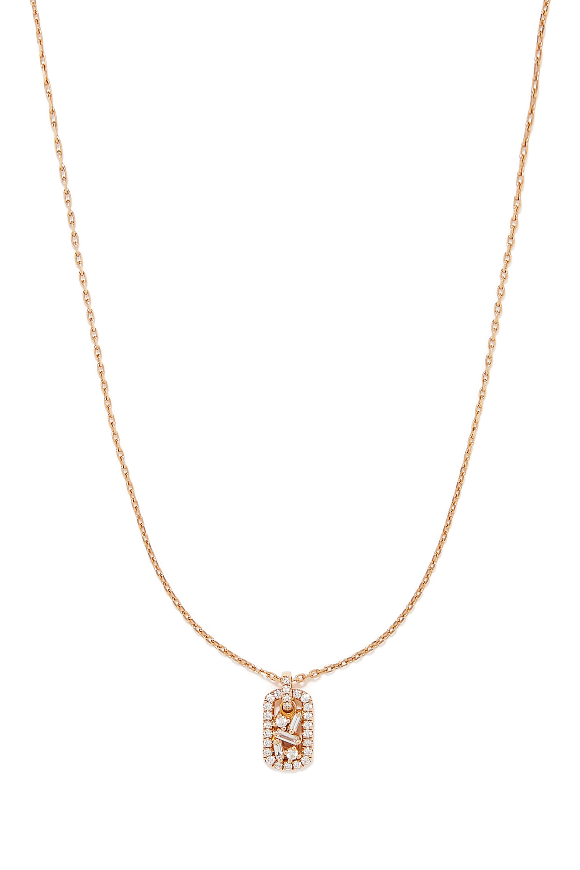 Baby Dog Tag Diamond Necklace