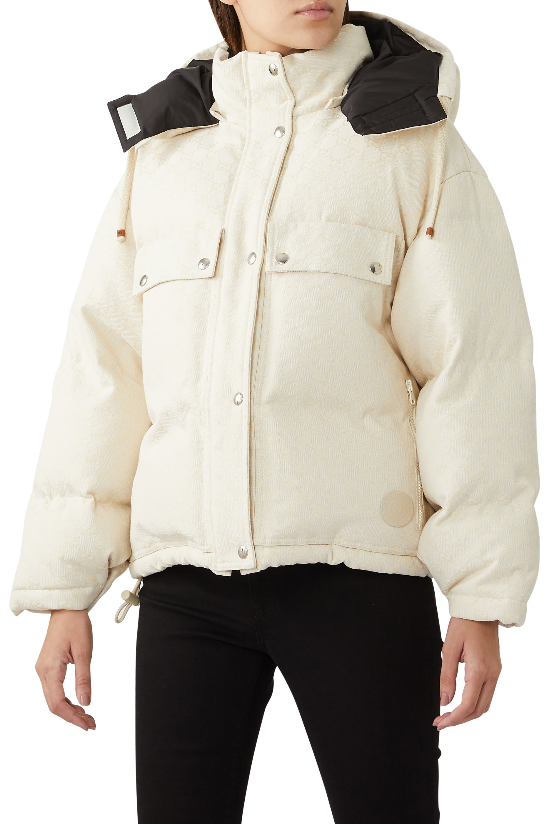 GG Cotton Canvas Bomber Puffer Jacket