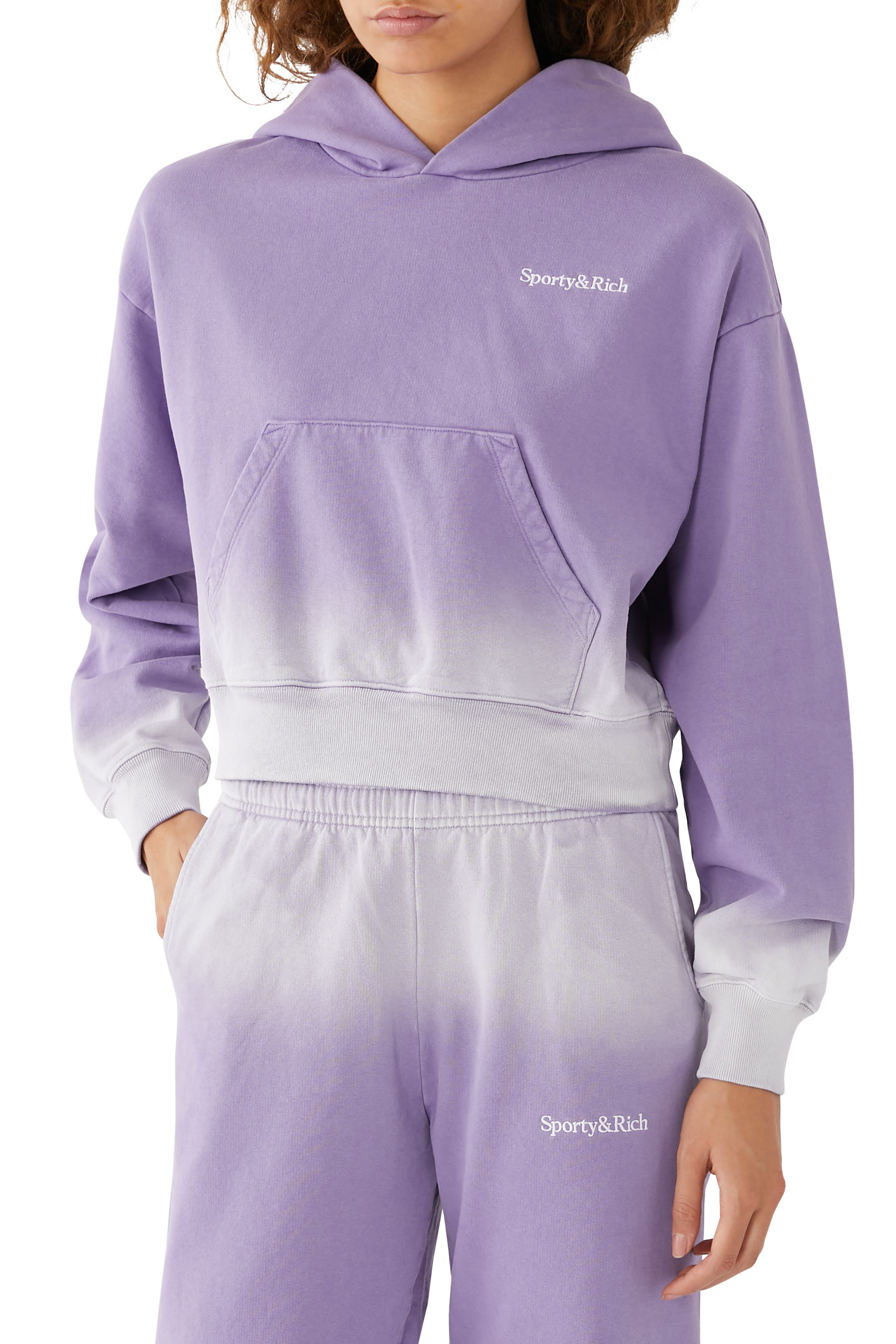 Serif Logo Cropped Hoodie