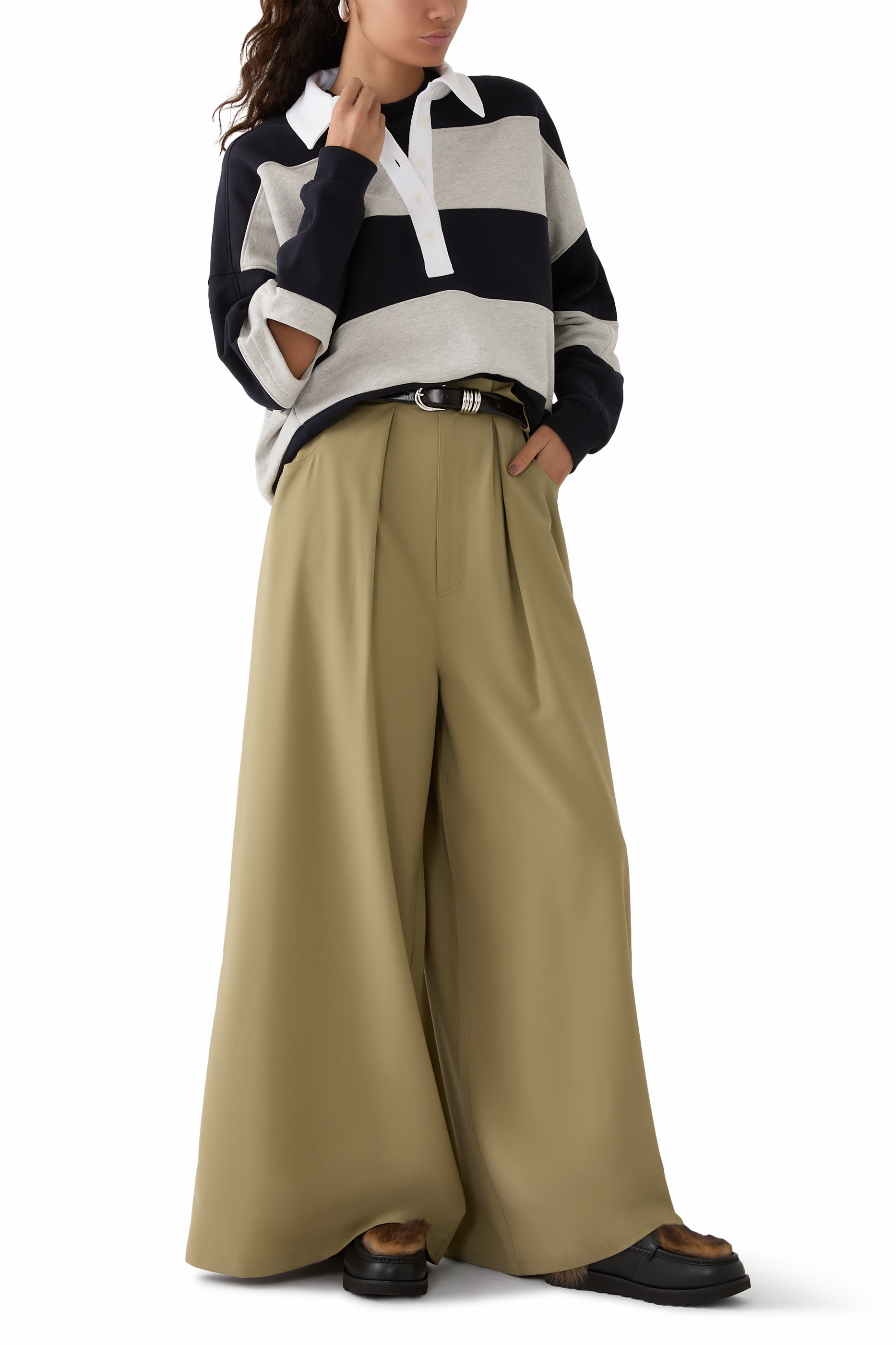 Polo Collar Cocoon Sweatshirt