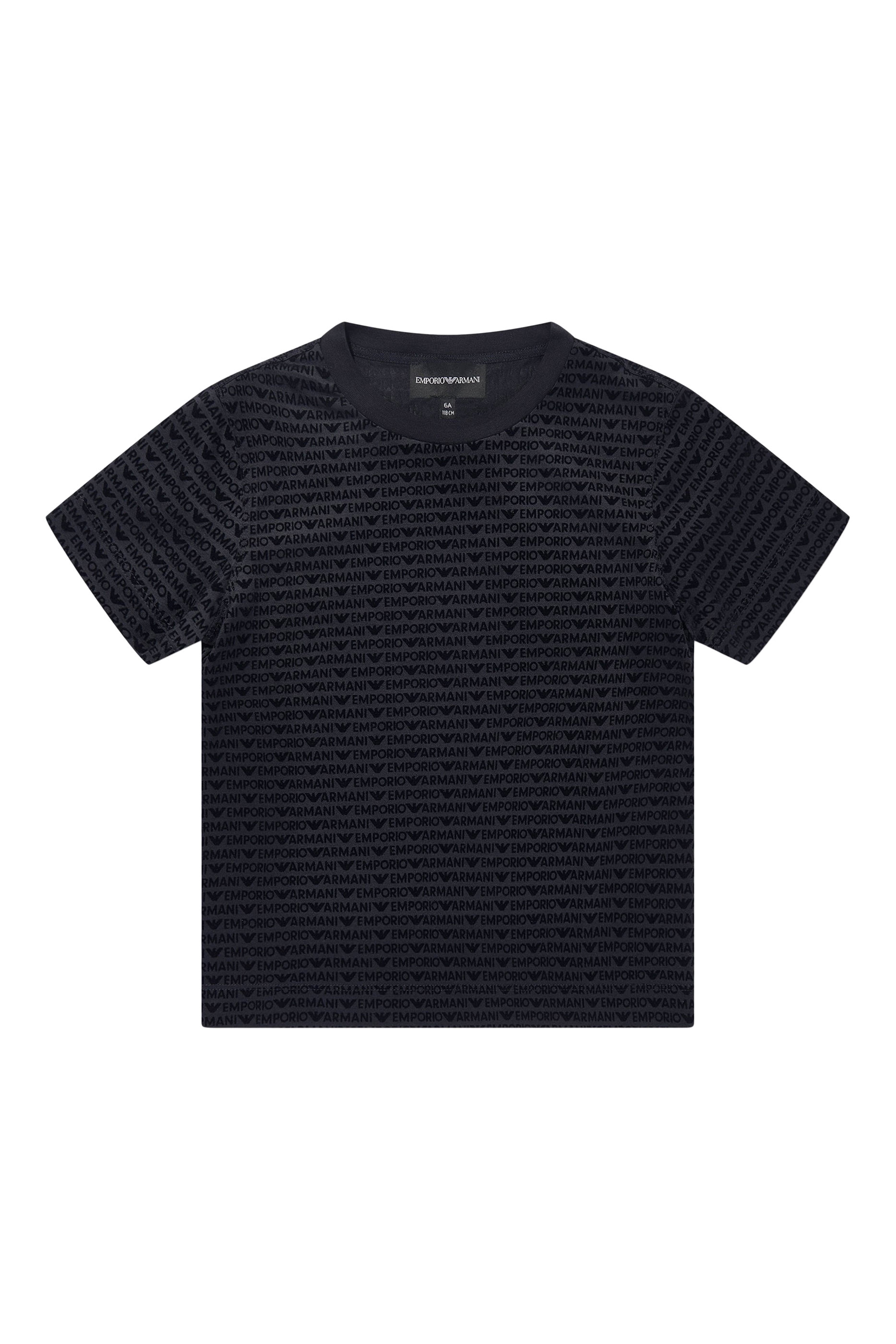 All-Over Flock Logo Lettering T-Shirt