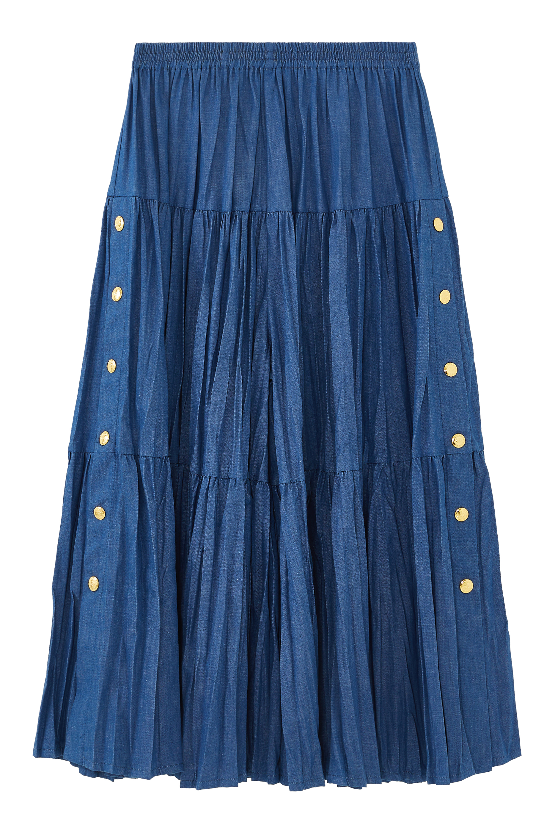 Pleated Denim Culottes