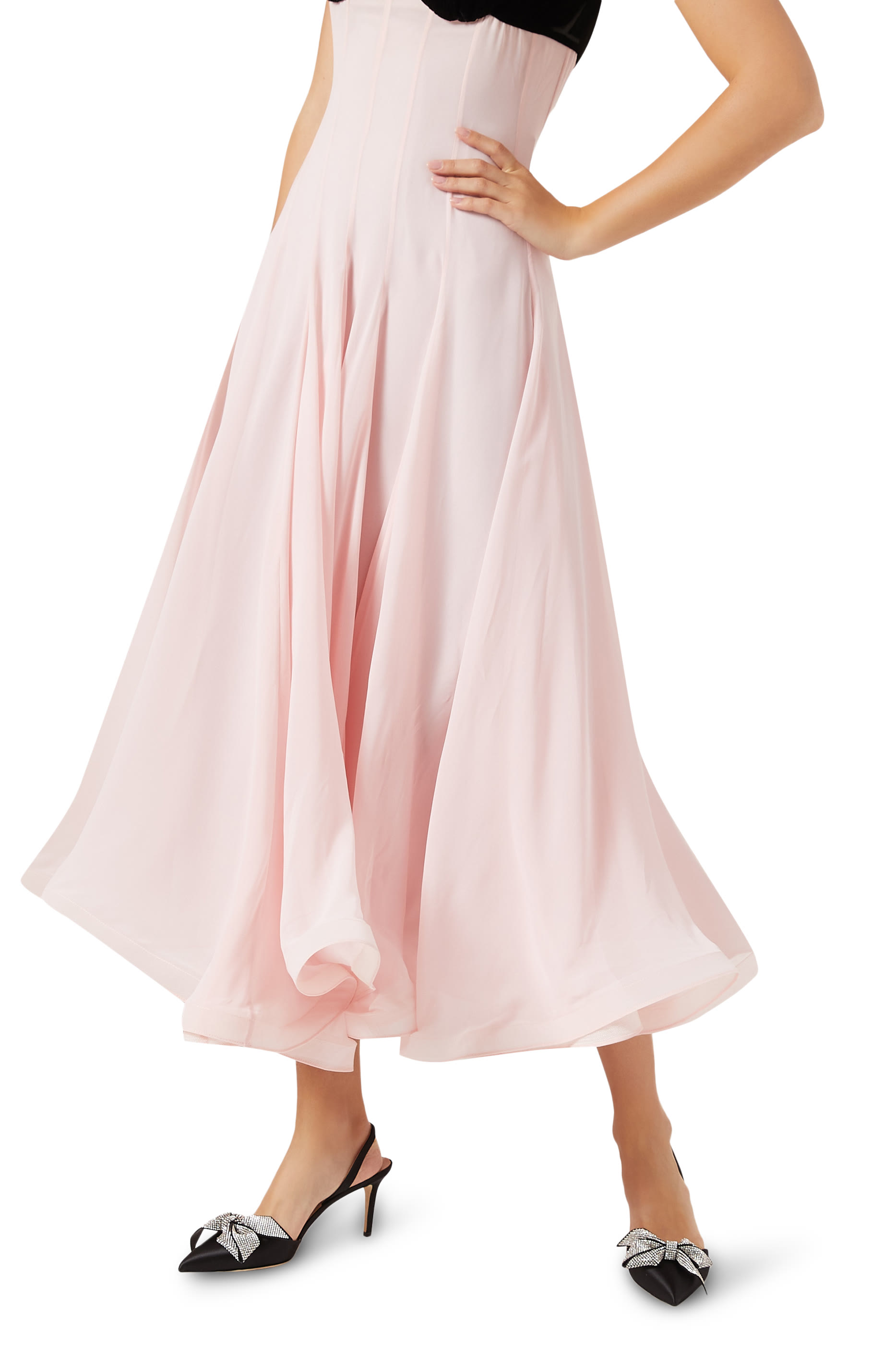 Paley 70 Satin & Crystal Bow Mules