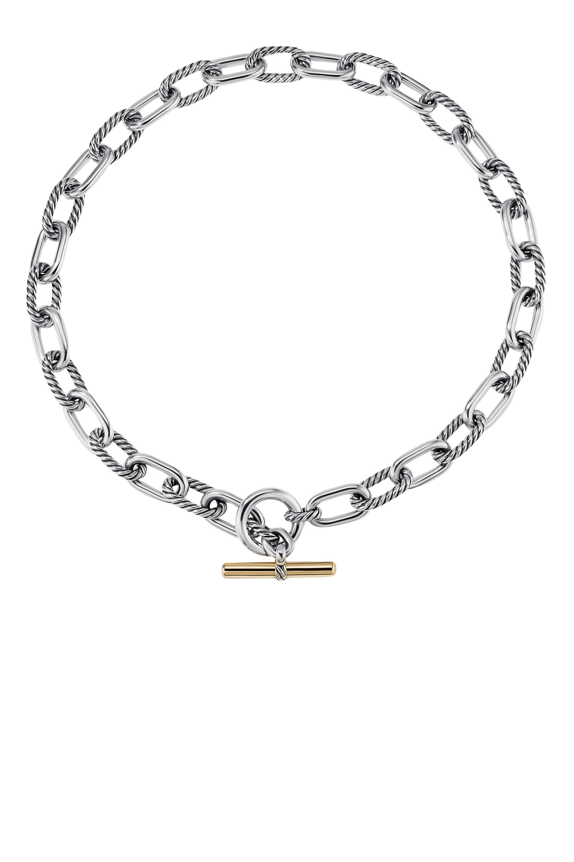 Madison Toggle Chain Necklace, Sterling Silver & 18K Yellow Gold