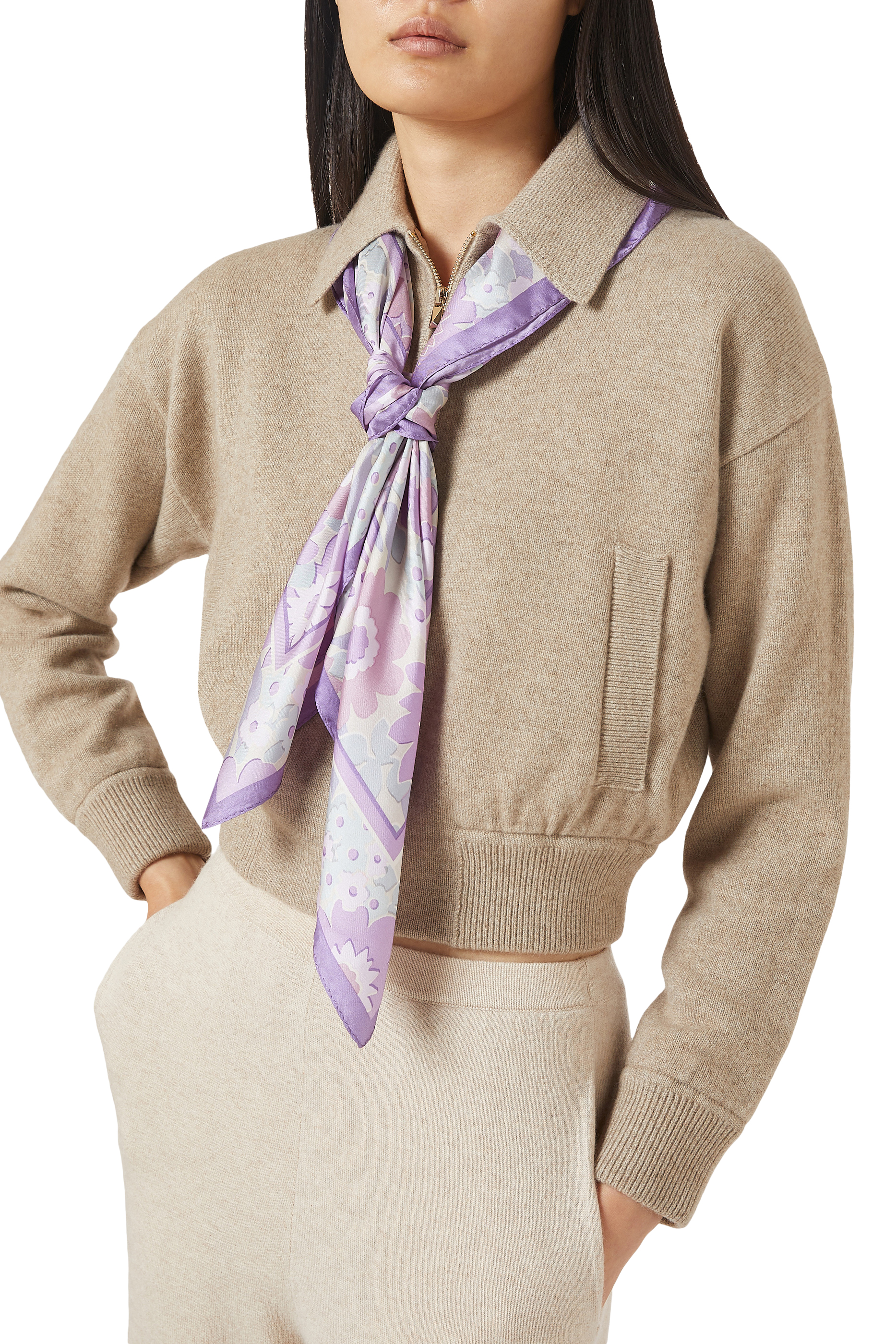 Laurel Floral Square Scarf in Silk