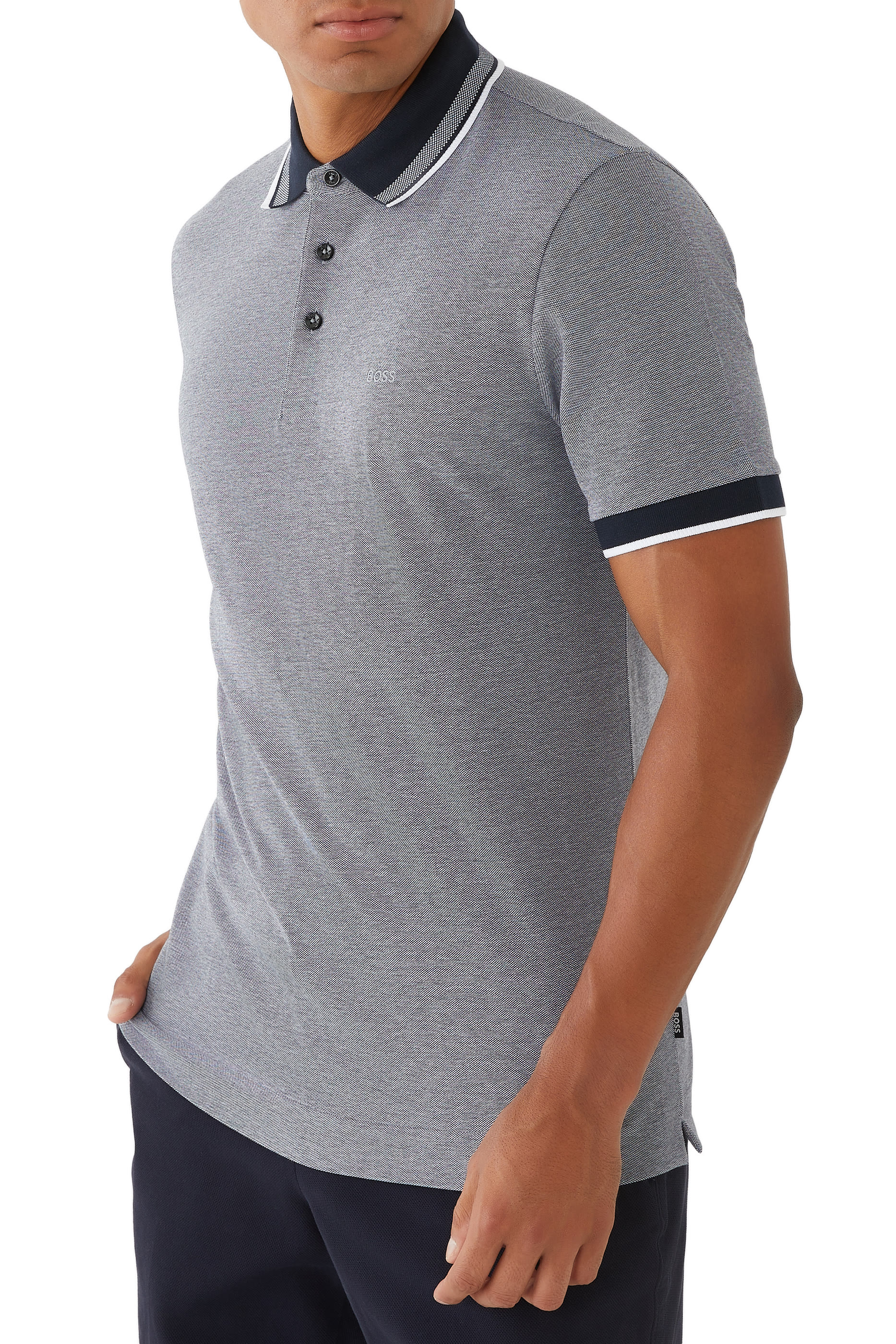 Oxford Cotton Piqué Polo Shirt with Logo Detail