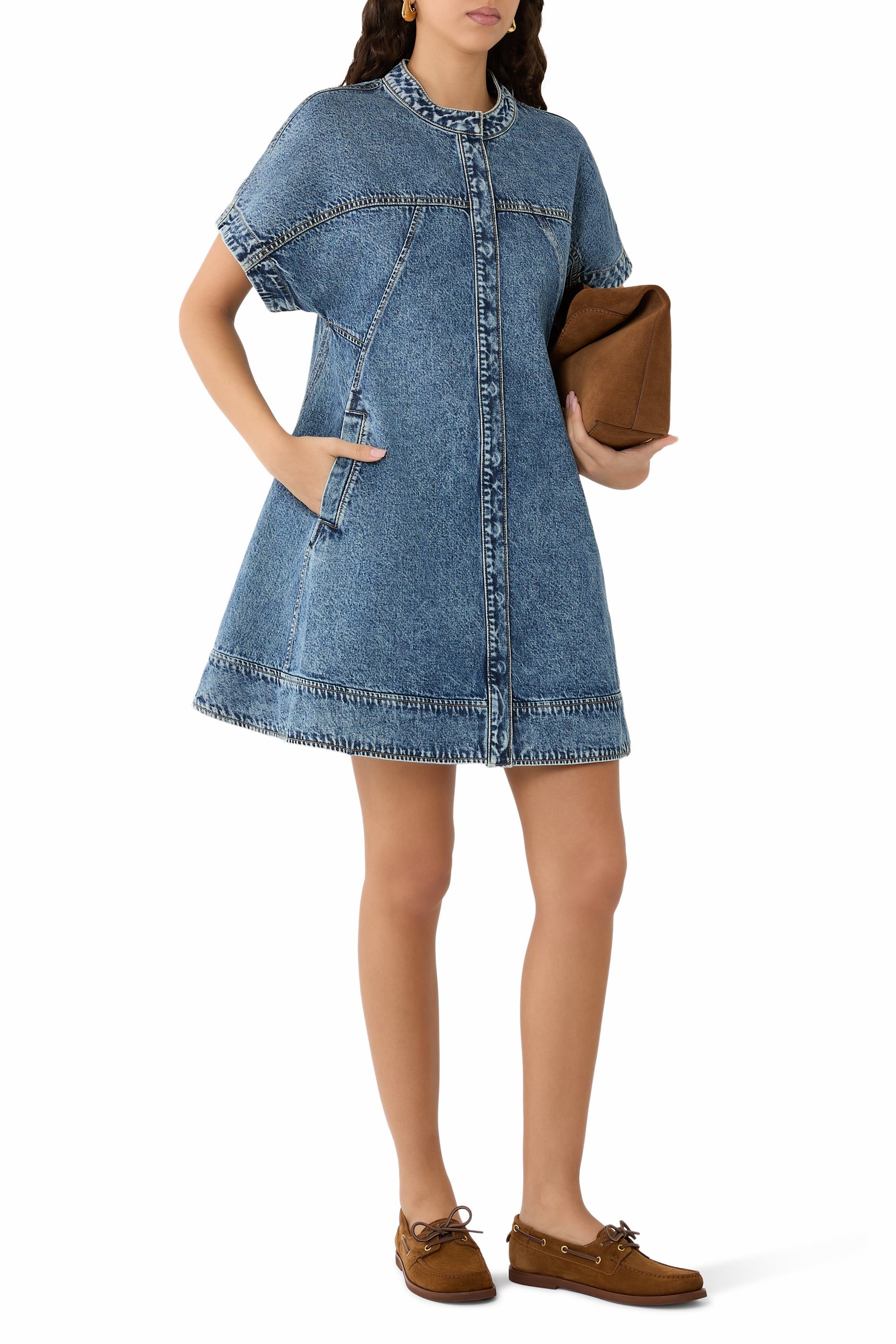 Trapeze Light Denim Dress 