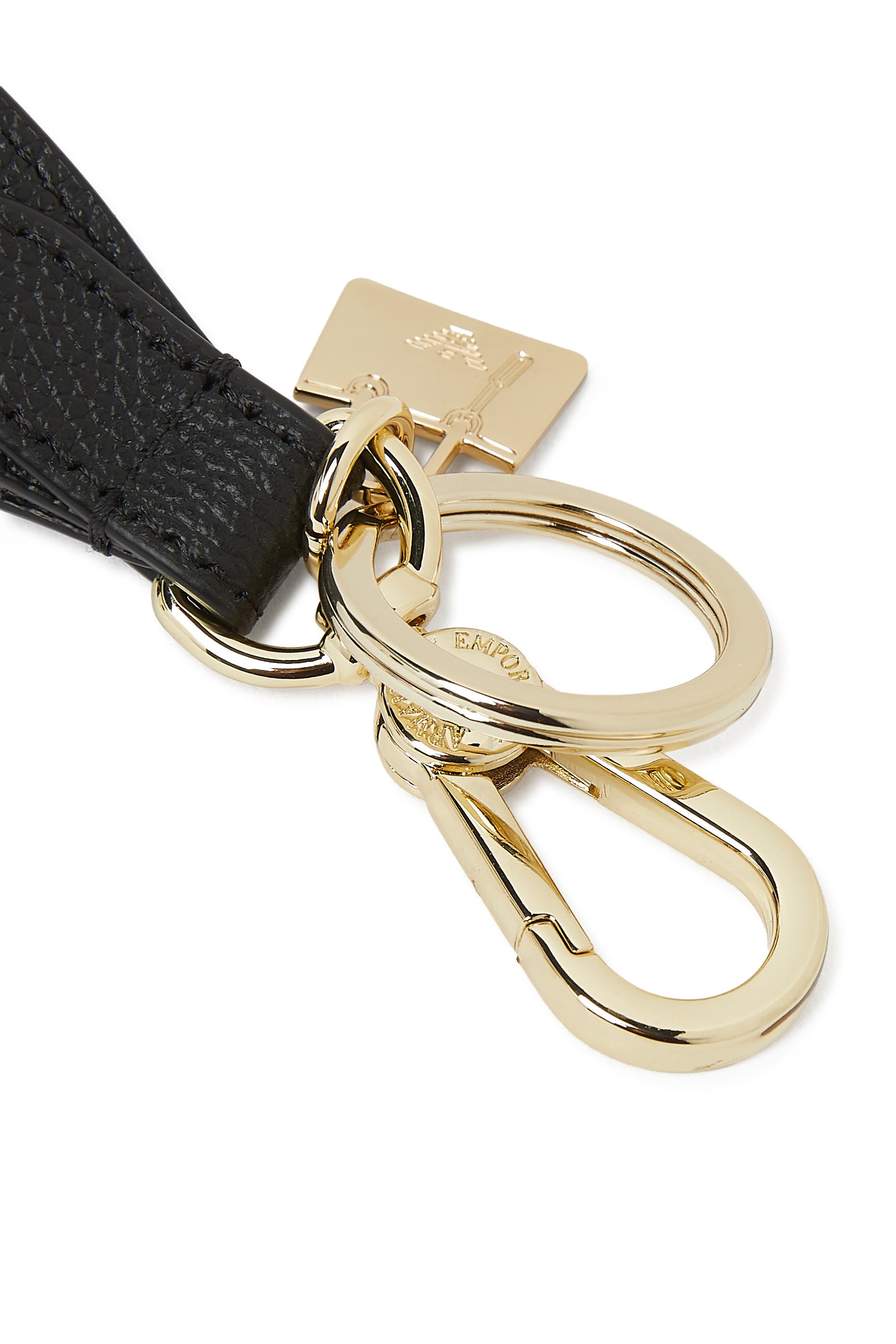 Deer-Print Leather Keyring