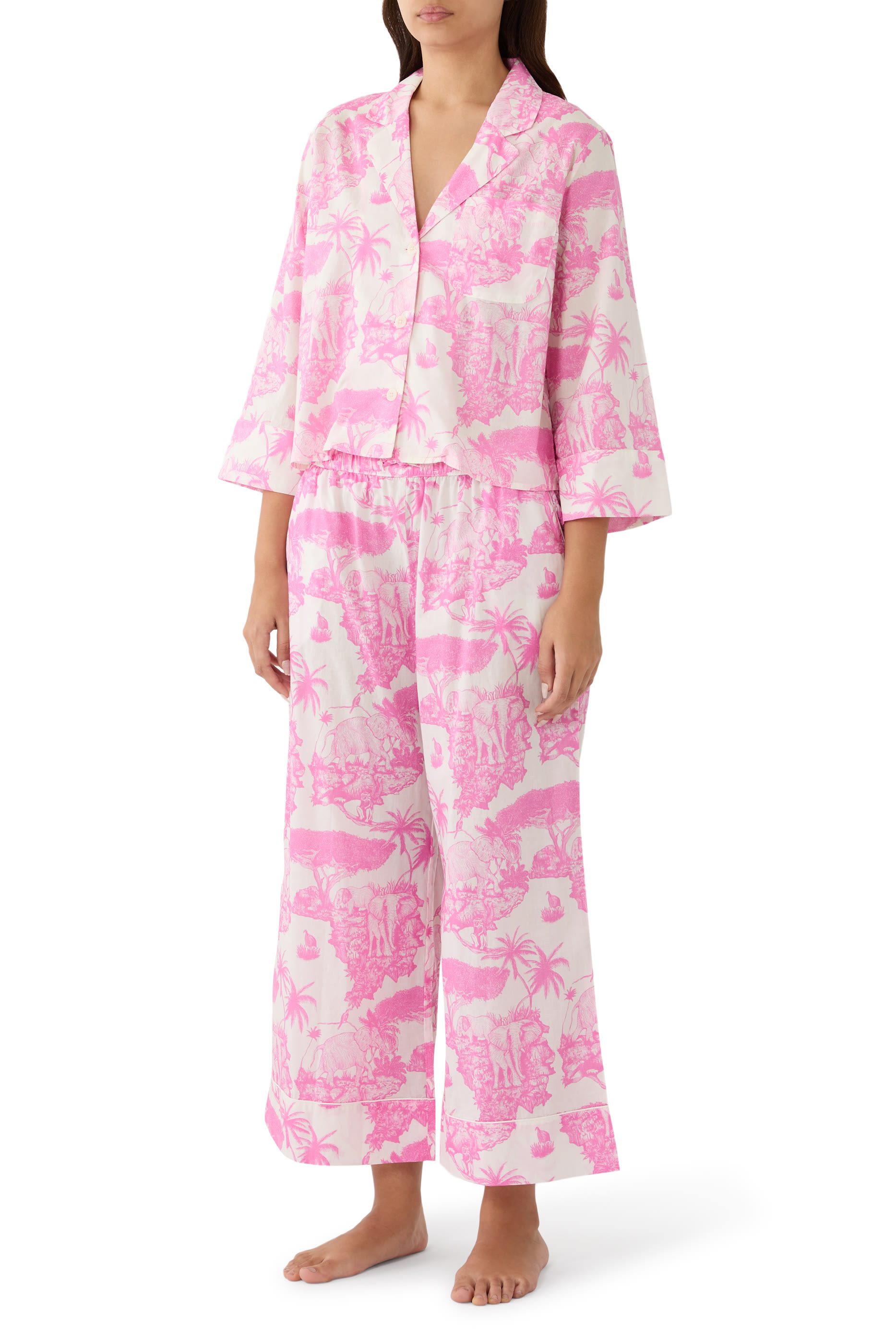 Jaguar Boxy Shirt and Wide-Leg Trousers Set