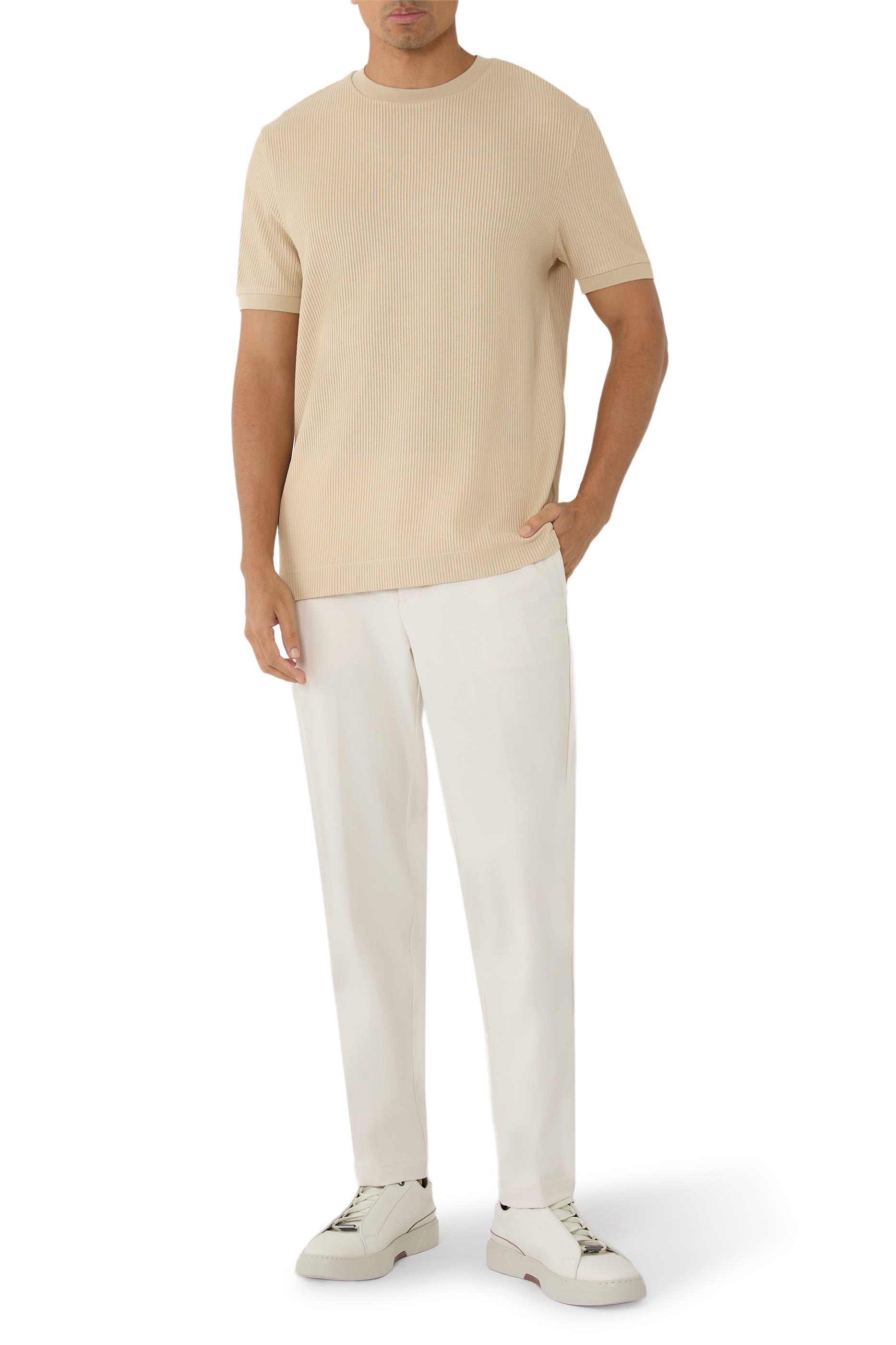 Regular-Fit T-Shirt in Structured Cotton