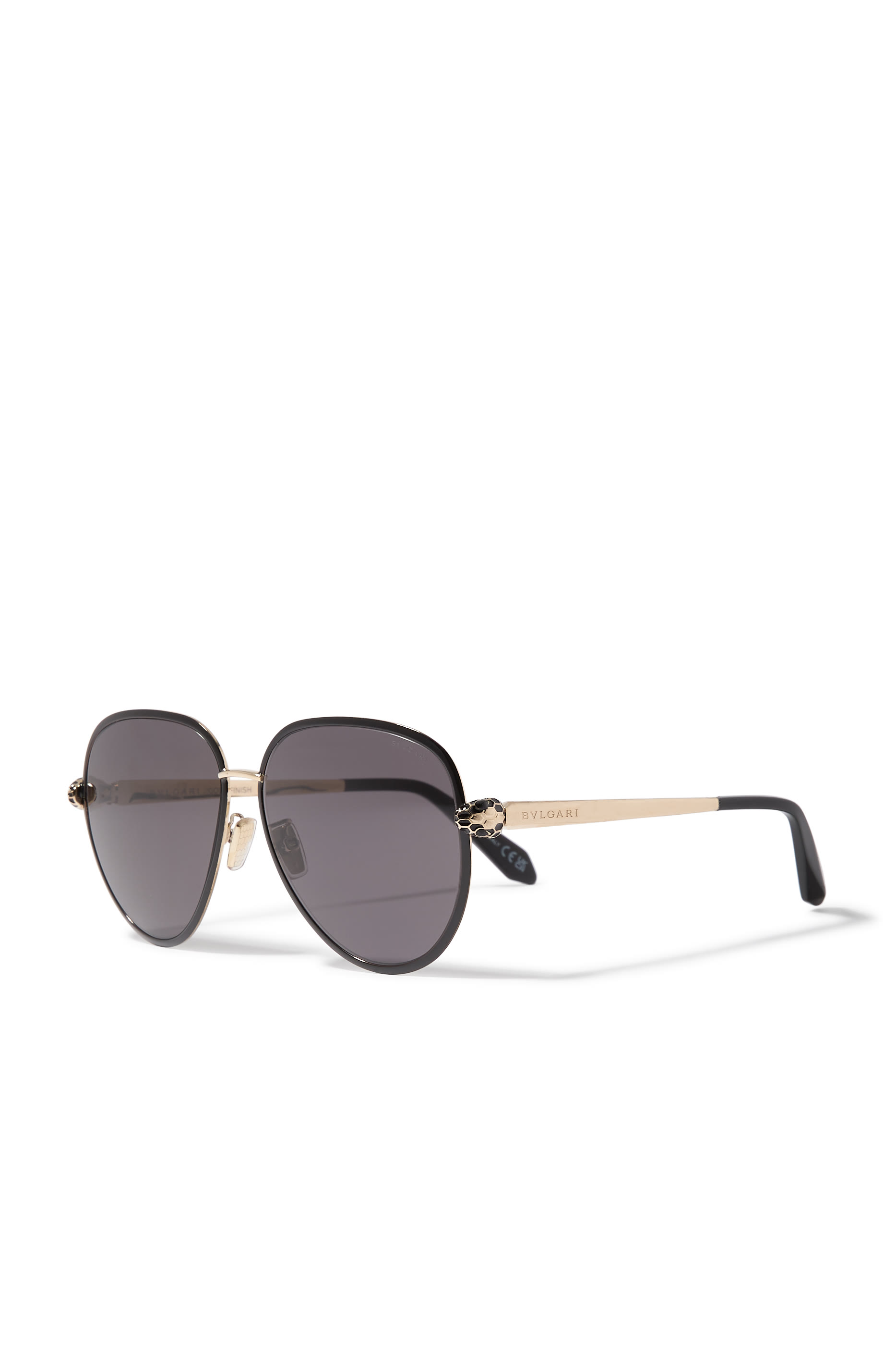 Serpenti Forever Black Pilot Sunglasses