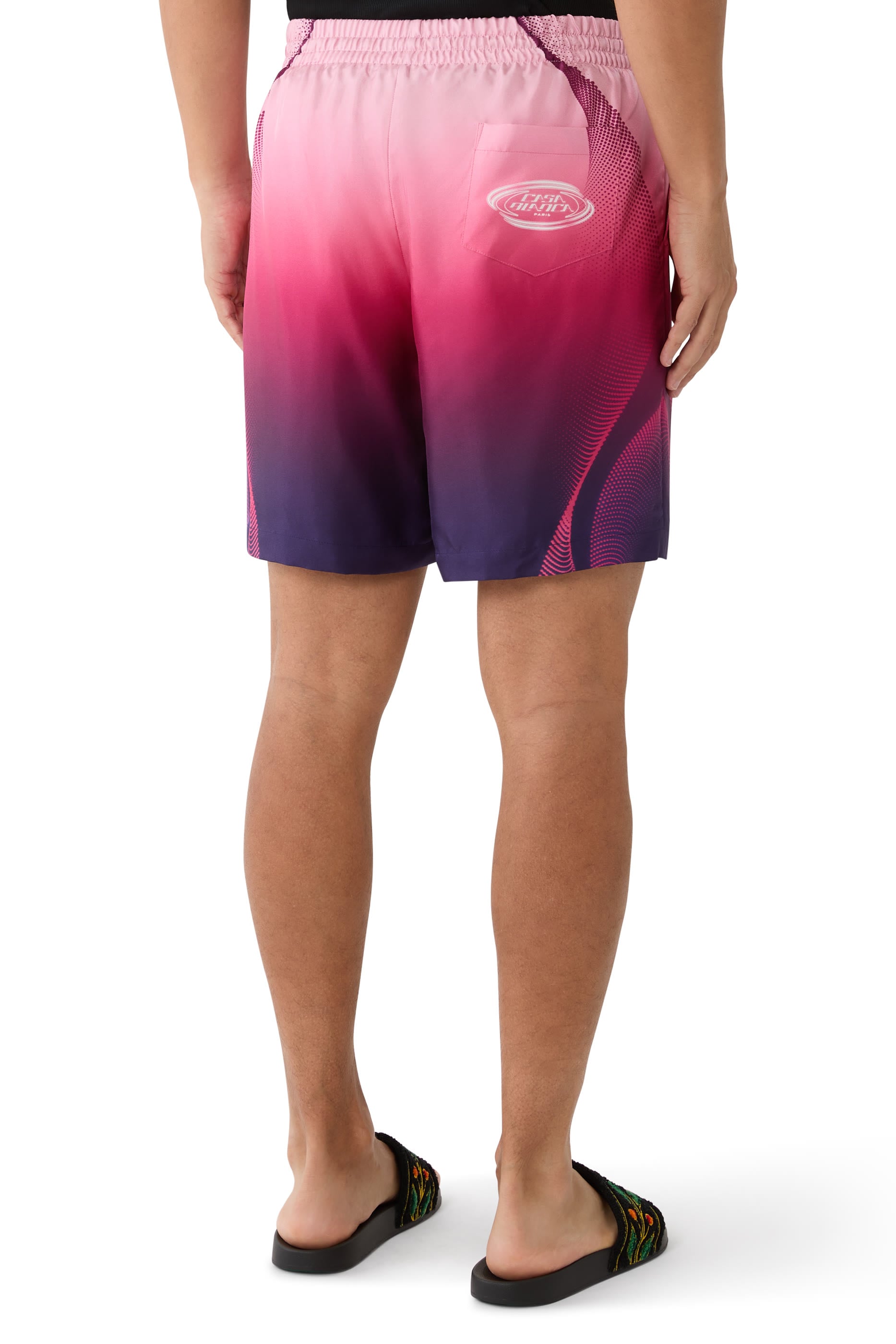 Aubergine Gradient Silk Shorts