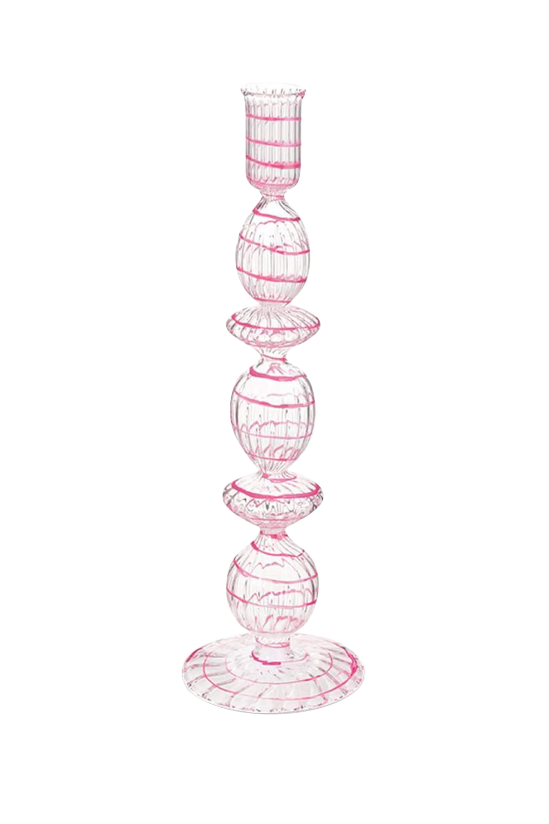 Glass Swirl Candle Holder - Large