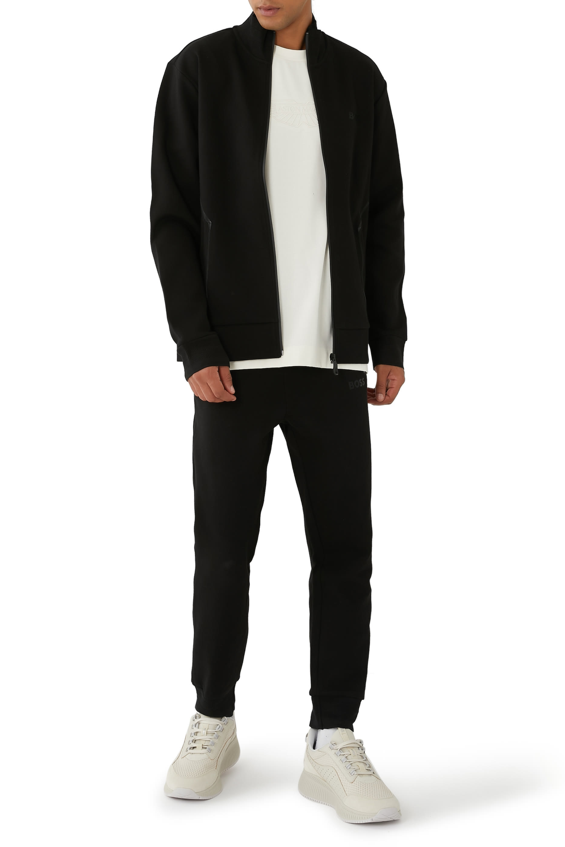 Sweatshirt with Jacquard Collar and Cuffs