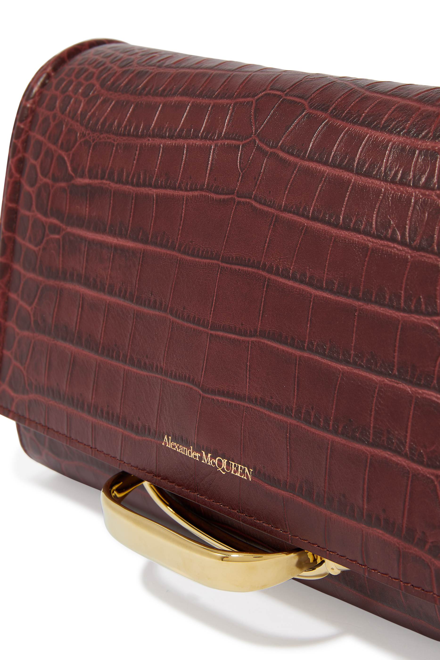 Croc-Embossed Leather Bag