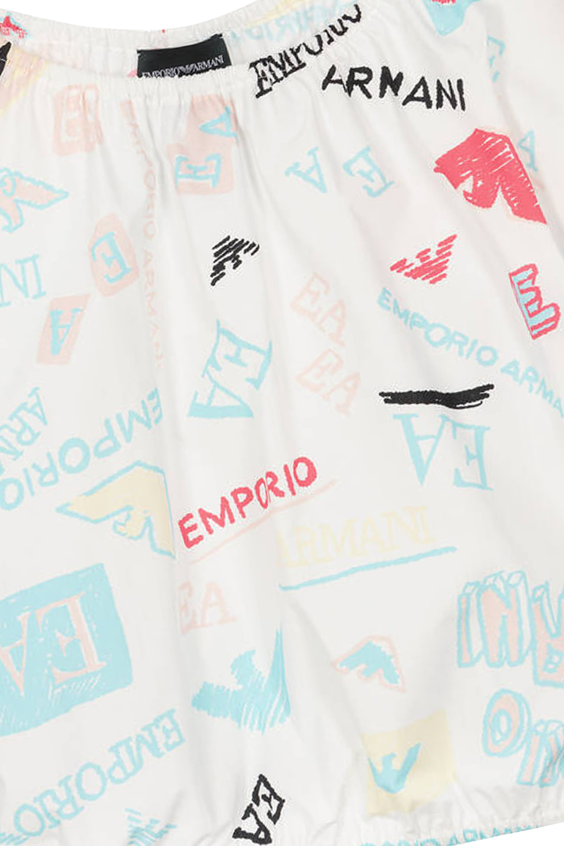 Kids All-Over Logo Print Cotton Crop Top