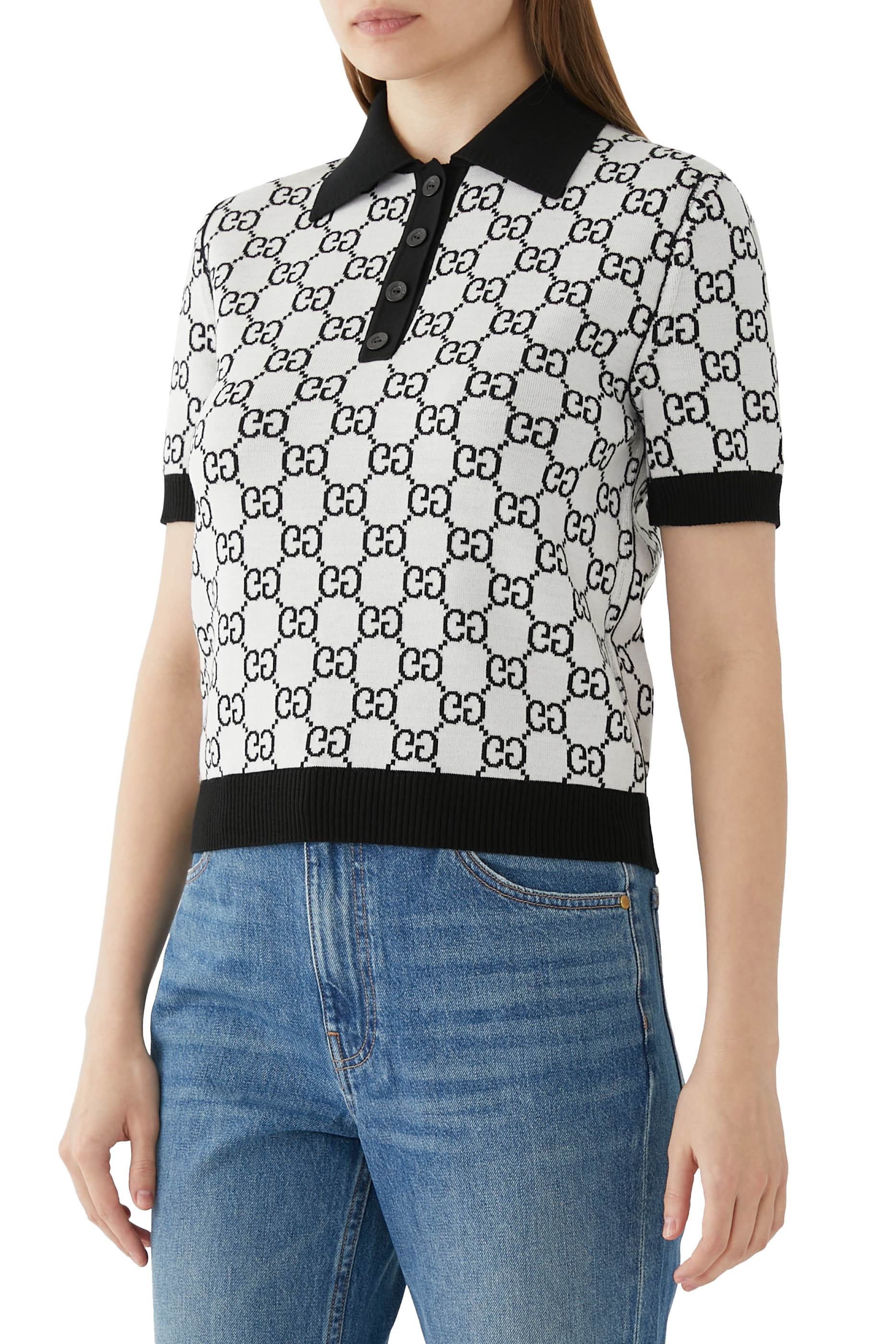 Reversible GG Wool Jacquard Polo Shirt