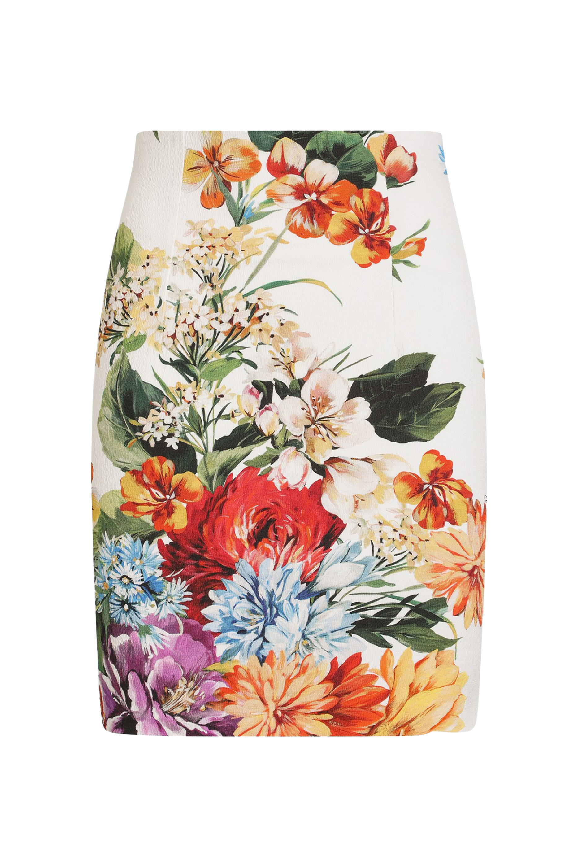Flower Bouquet-Print Mini Skirt