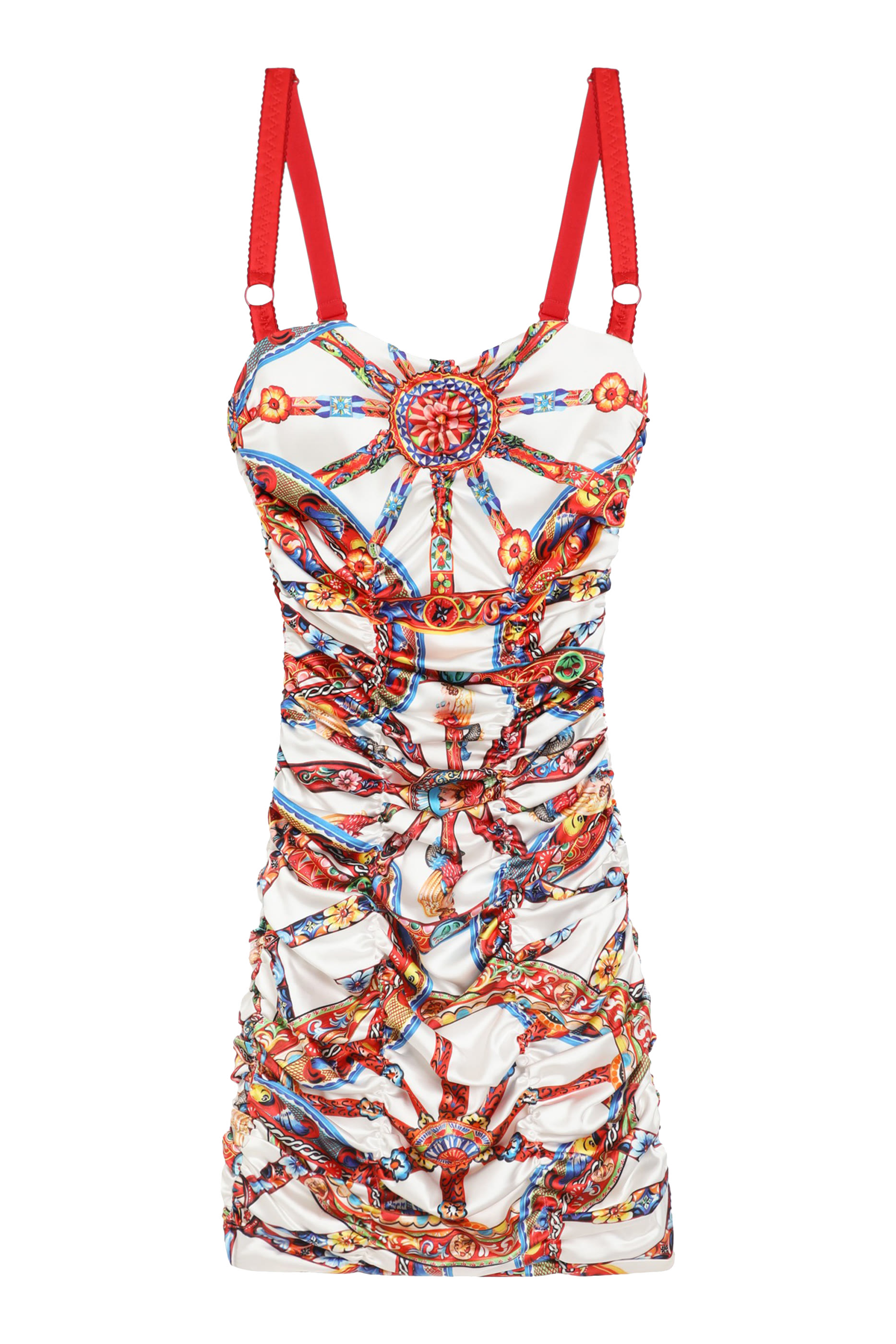 Carretto-Print Silk Midi Dress 