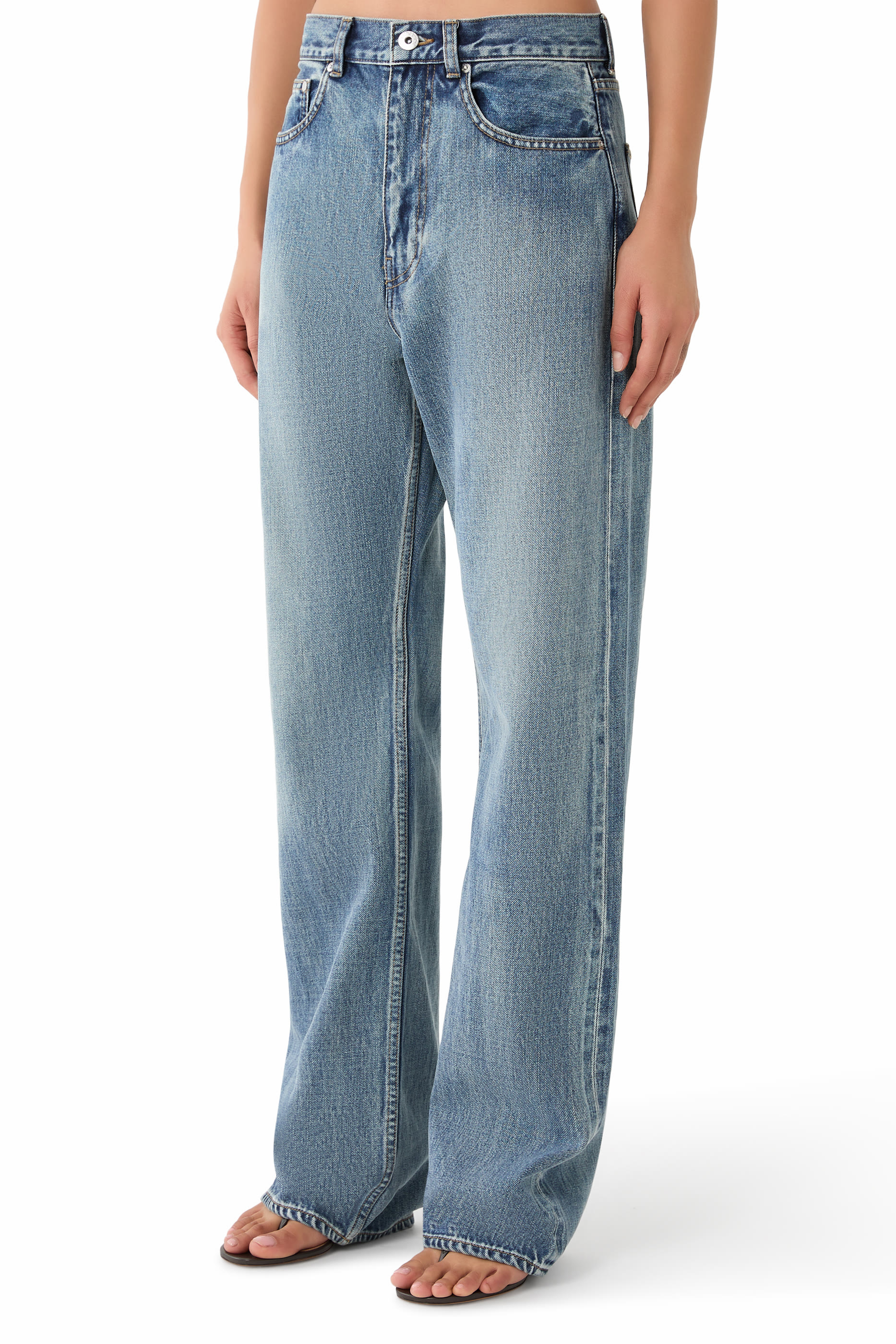 Straight-Leg Denim Jeans